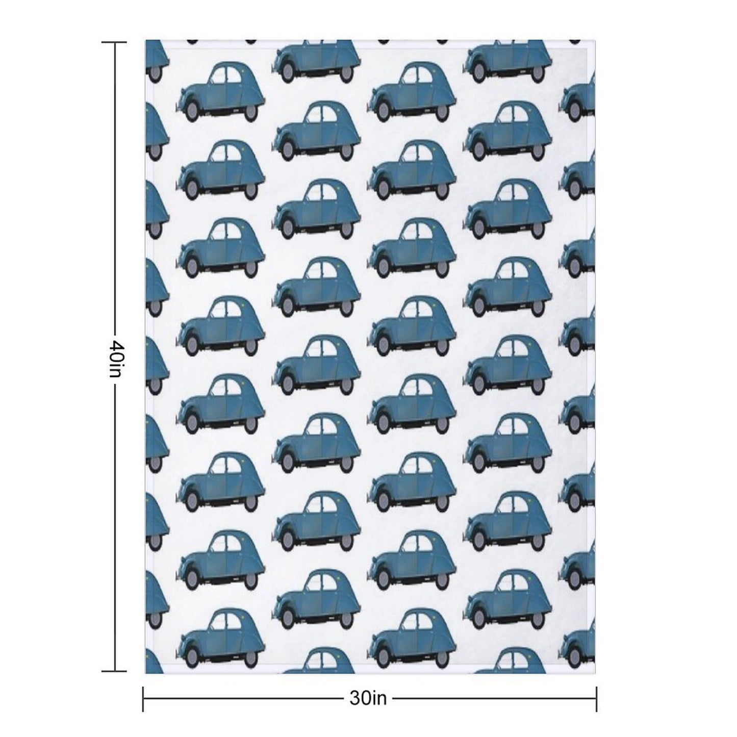 2CV Deux Chevaux Teal Version Velvety-soft Throw Blanket