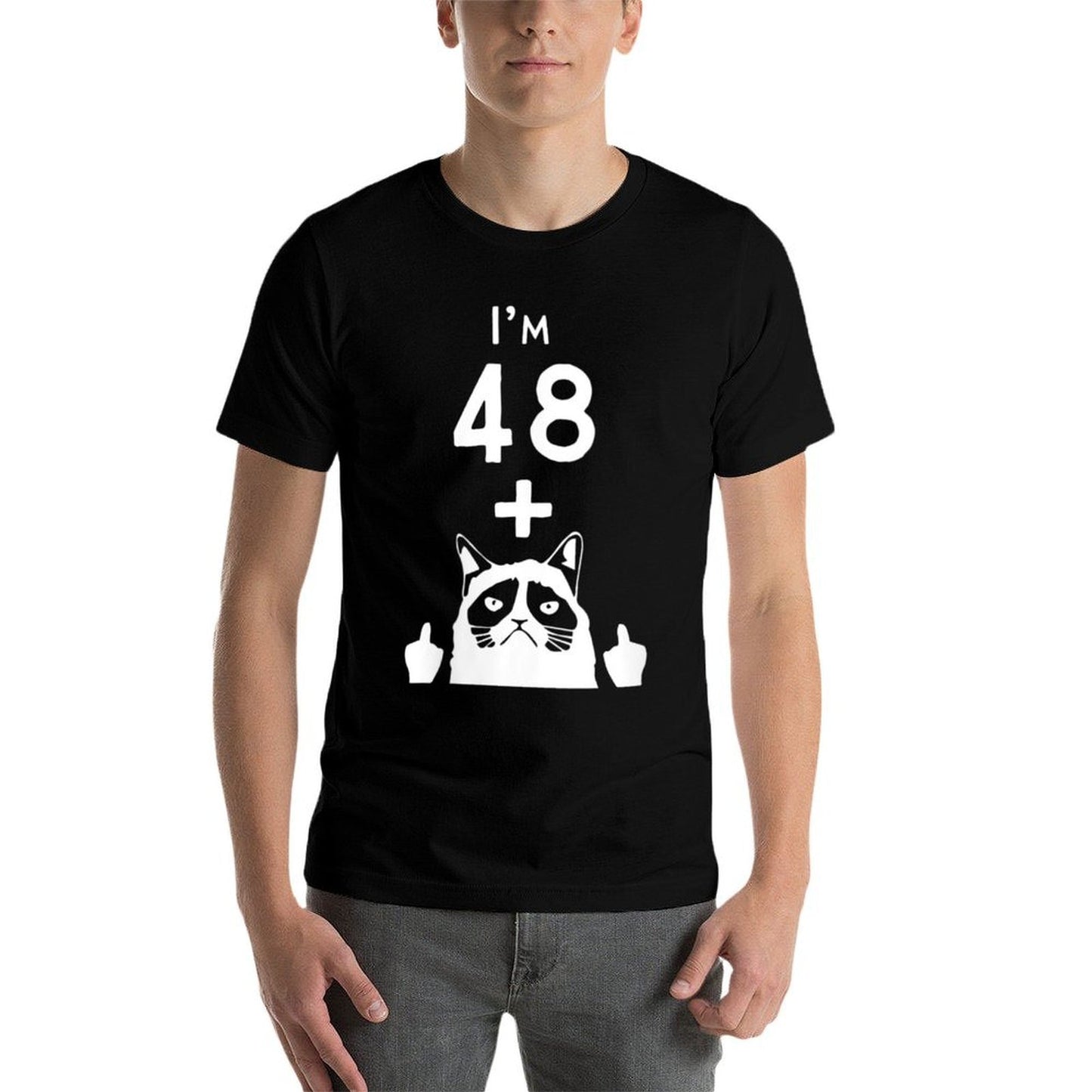 Womens Funny Cat 50th Birthday Gift High-quality Stitching T-Shirt