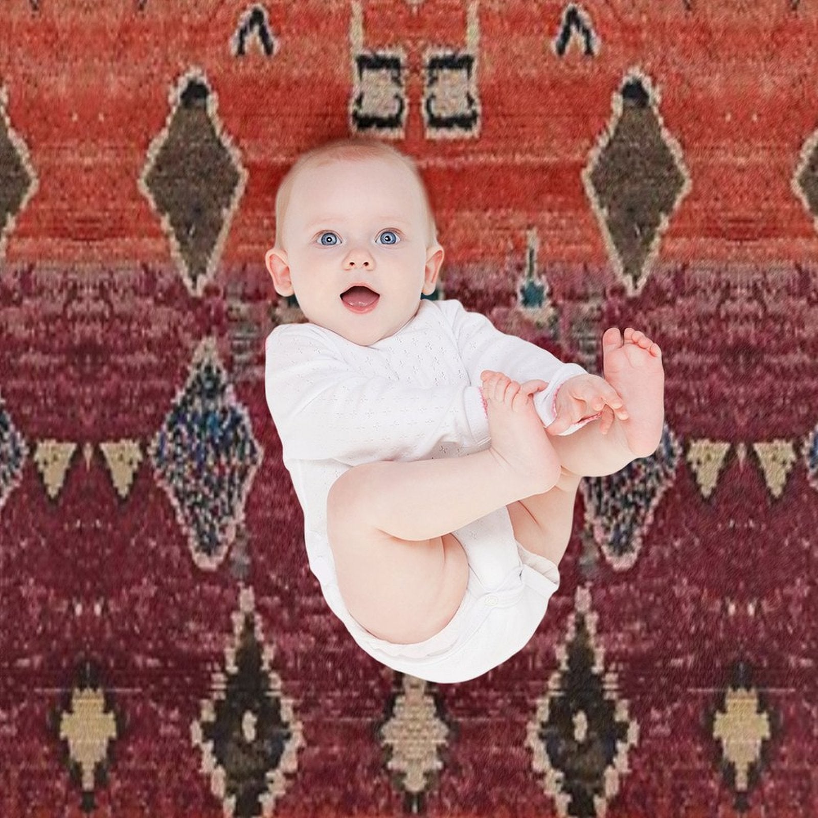 Traditional Oriental Moroccan Rug Compact Throw Blanket