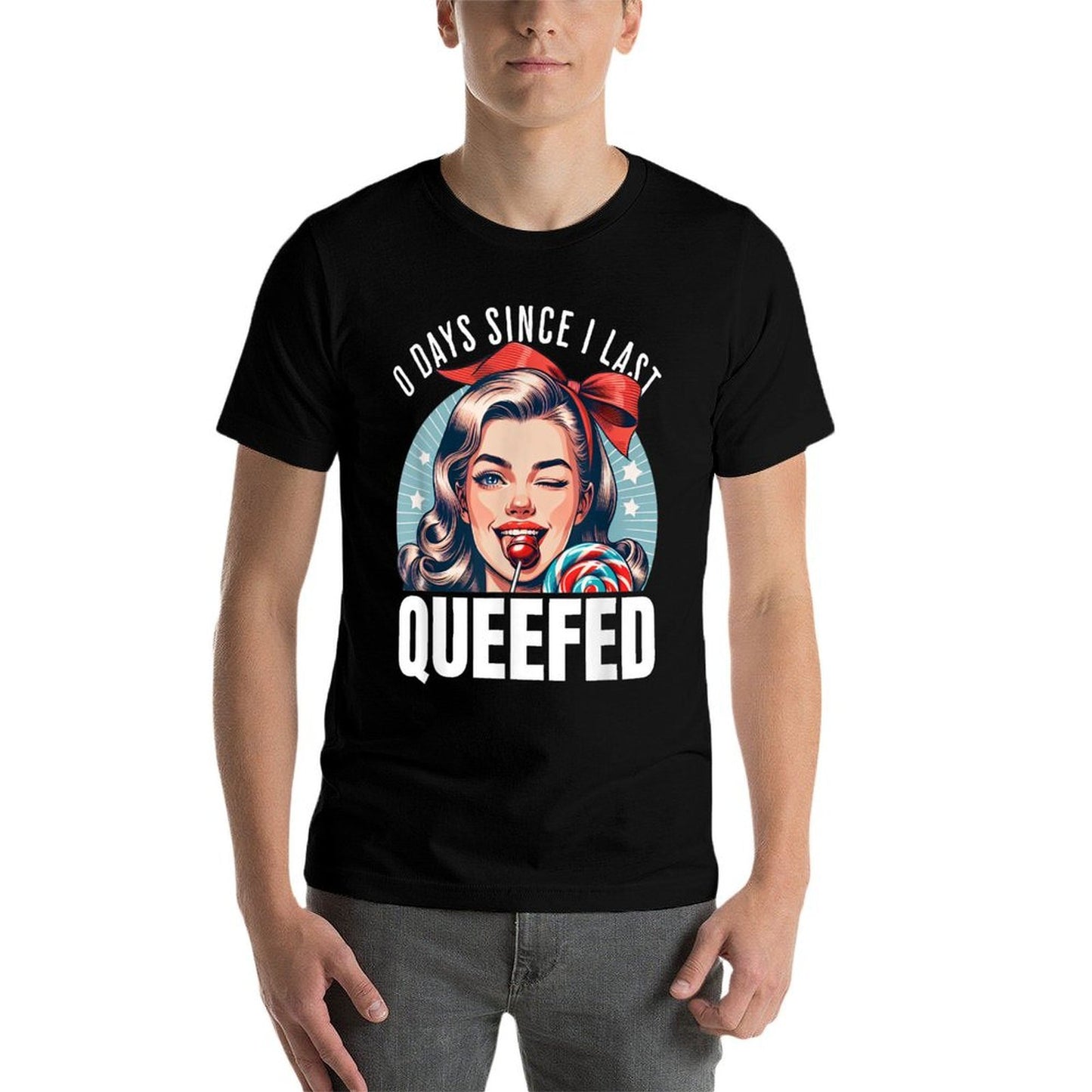 0 Days Since I Last Queefed Queefing Queef Embarrassing Ribbed Collar T-Shirt