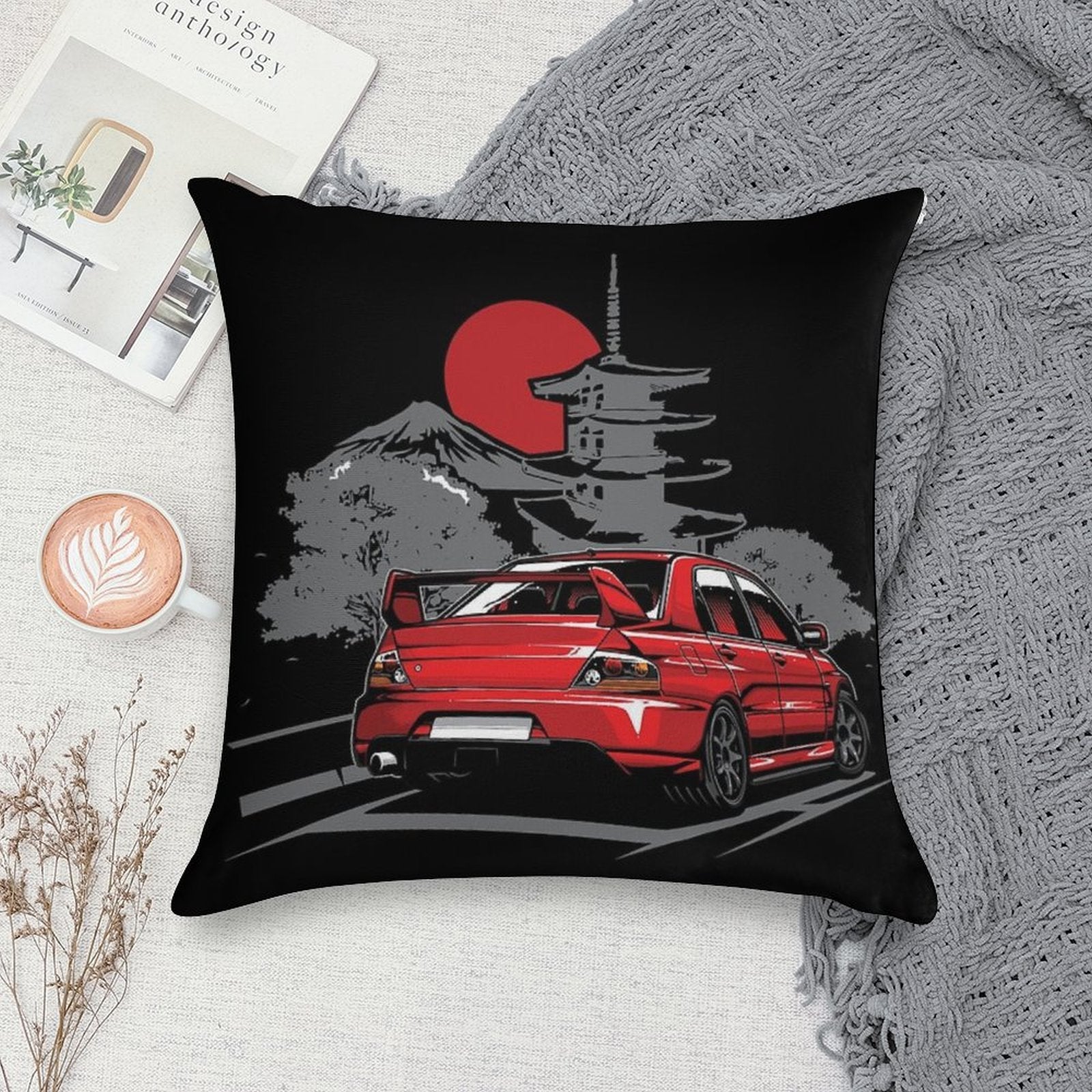 Mitsubishi Lancer Evolution Soft Ultra-Soft Texture Throw Pillow