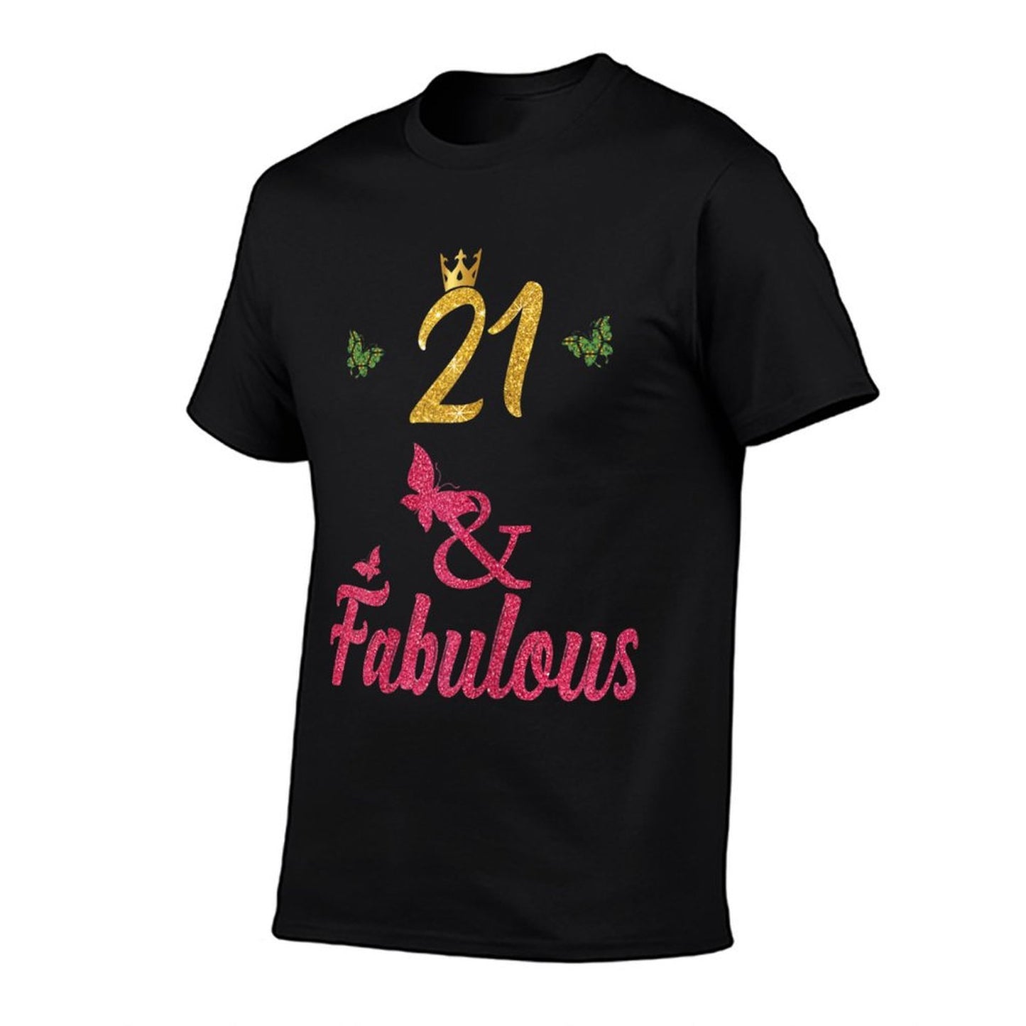 Womens Womens 21 Year And Fabulous 21st Birthday Polyester Blend T-Shirt