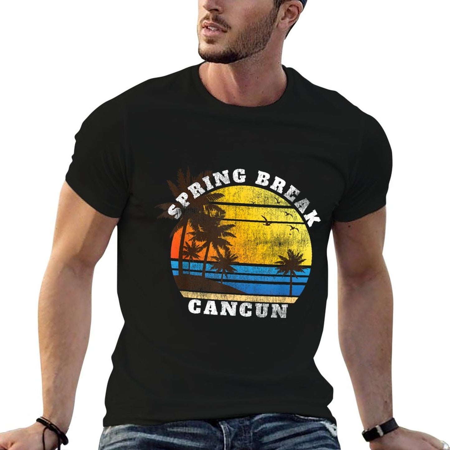 Spring Break Cancun Beach Matching Group Party Graphic-printed T-Shirt
