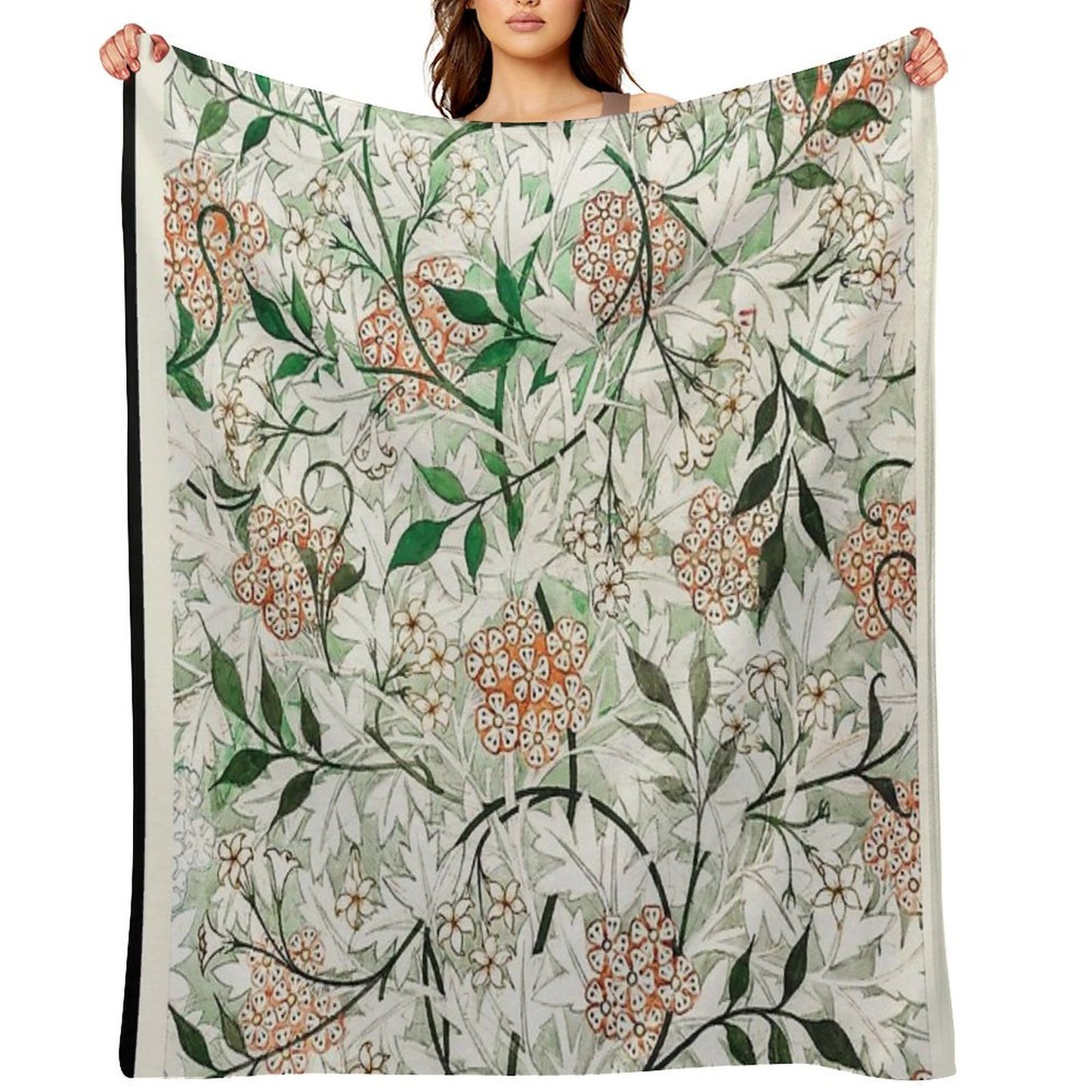 William Morris - Jasmine Travel-friendly Throw Blanket