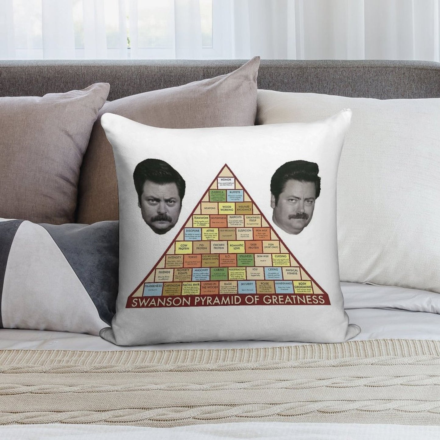 Swanson Pyramid of Greatness Soft Warmth Comfort Throw Pillow
