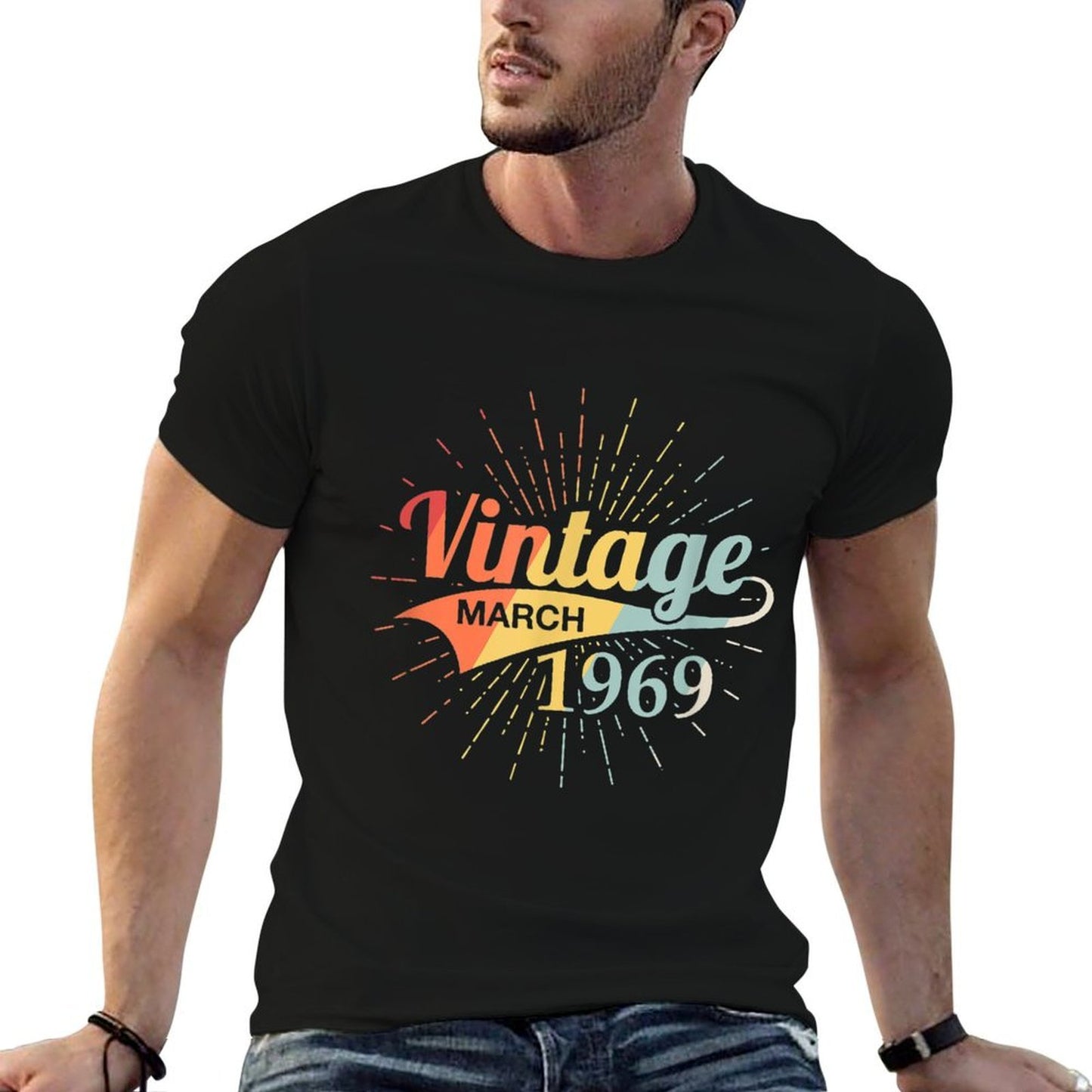 Vintage March 1969 Birthday Retro 50th Birthday Odor-resistant T-Shirt