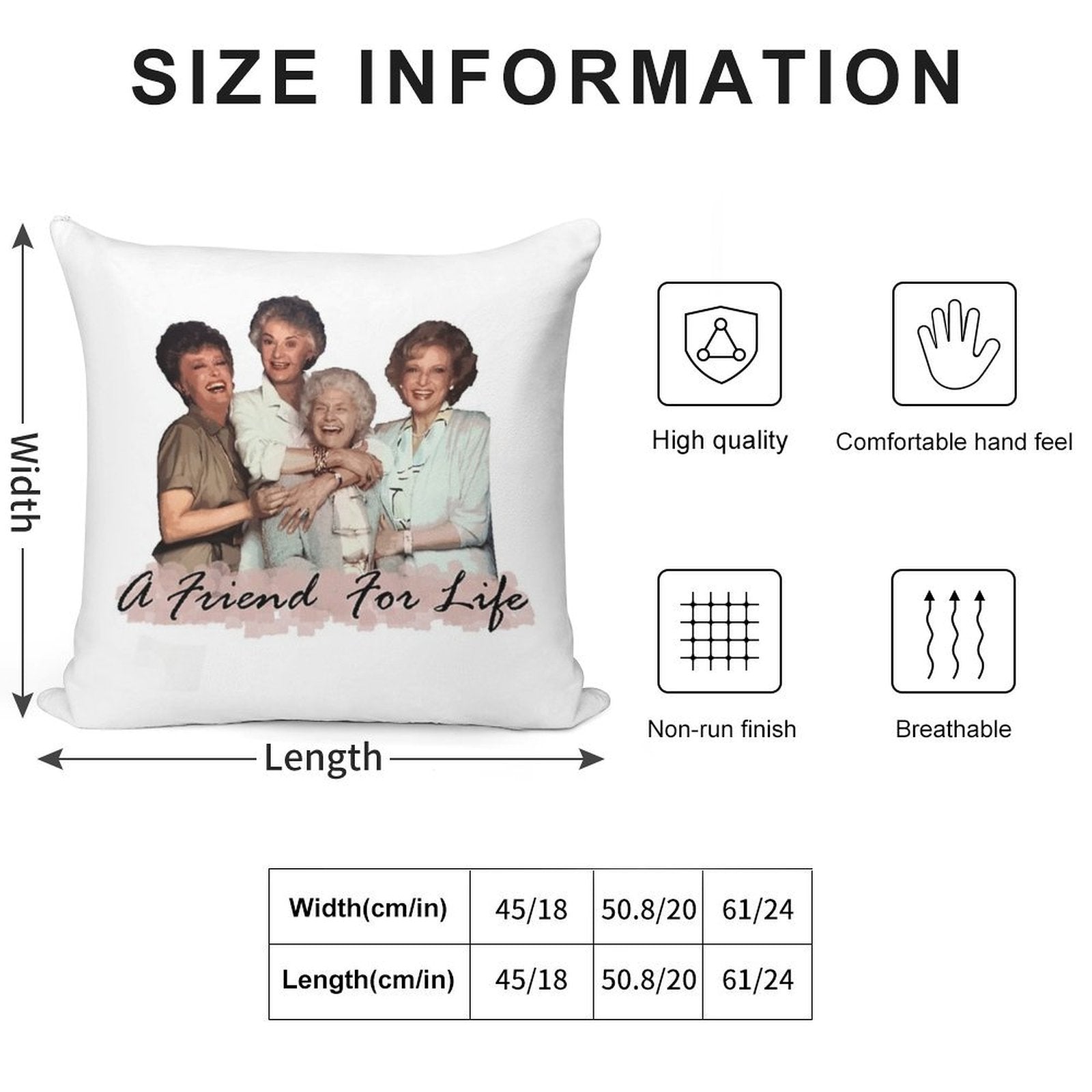 A Friend For Life Soft Easy Maintenance Throw Pillow