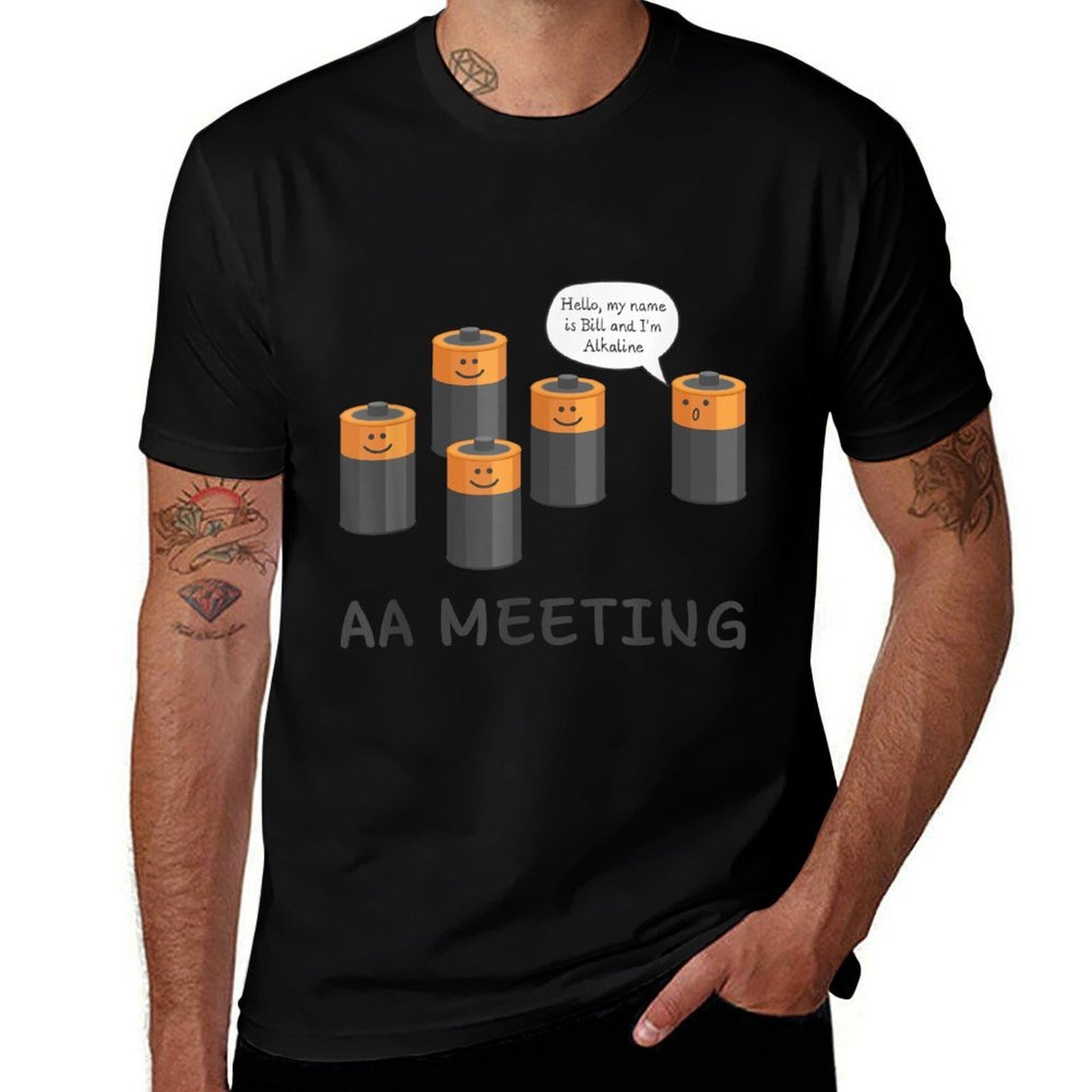 AA Meeting Cute Battery Funny Sarcastic Humor  Durable T-Shirt