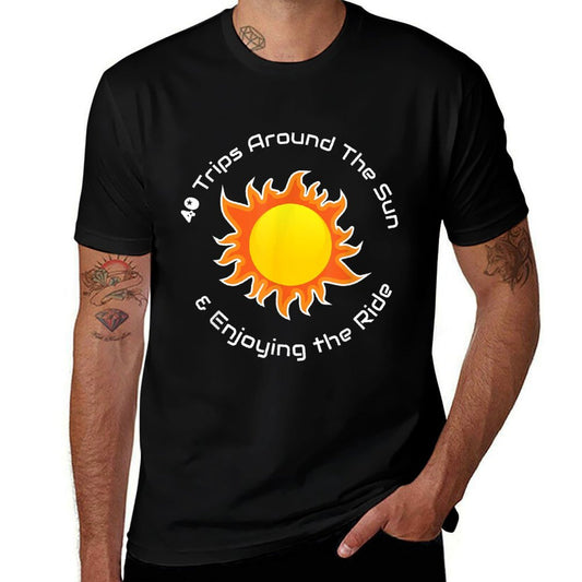 40 Trips Around The Sun 40th Birthday  Summer-ready Fabric T-Shirt