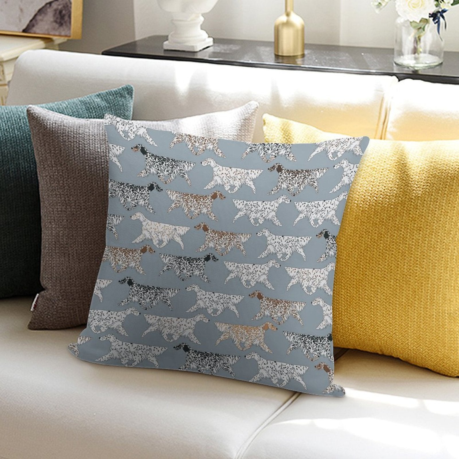 All The English Setters! Soft Luxury Feel Throw Pillow