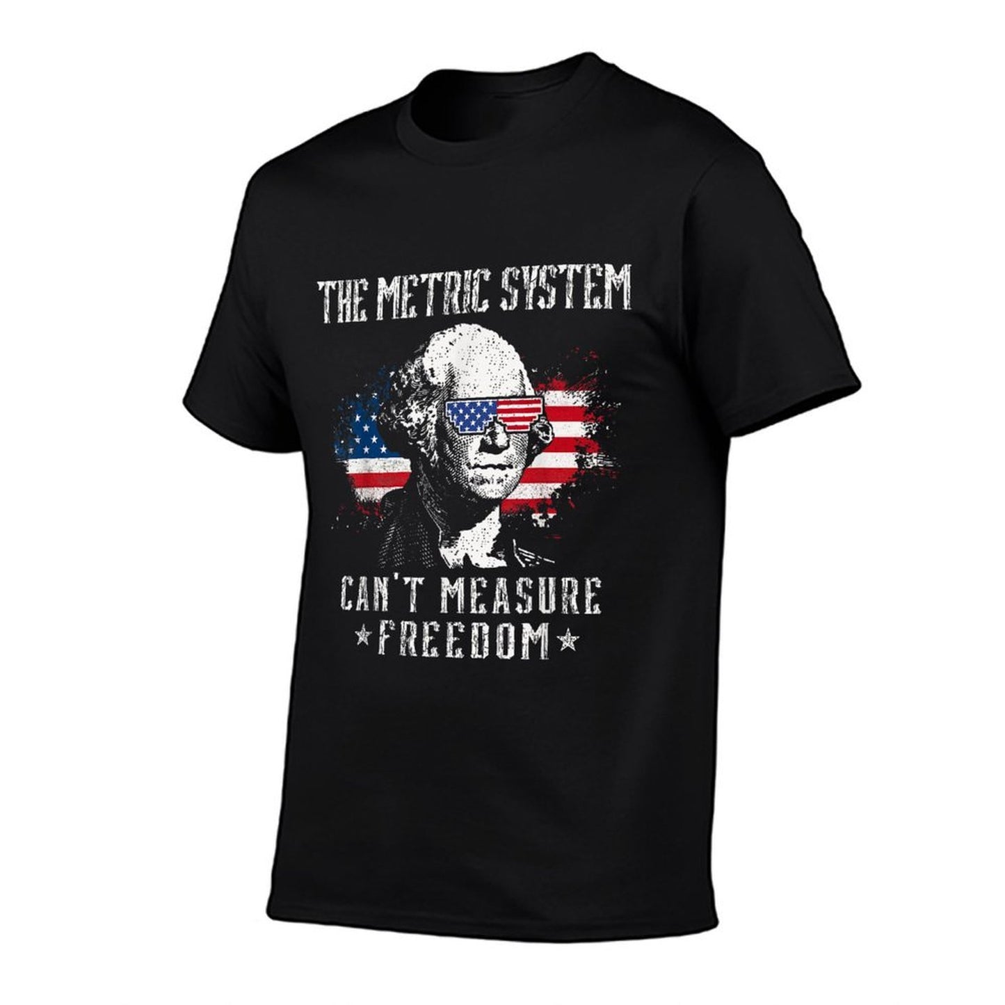 The Metric System Cant Measure Freedom Funny 4th Of July Oversized Silhouette T-Shirt