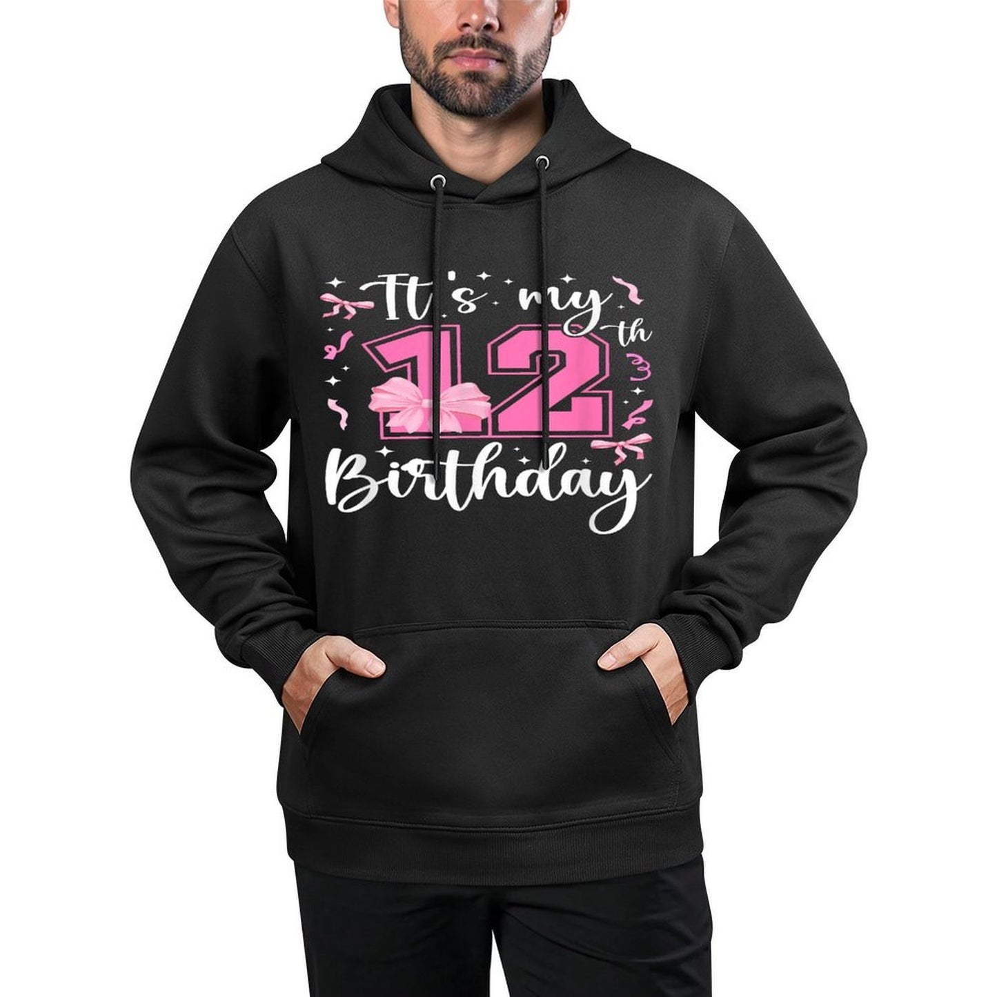 12th Coquette Themed Birthday Twelve Year Old Girl Bow Shrink-Resistant Hoodie