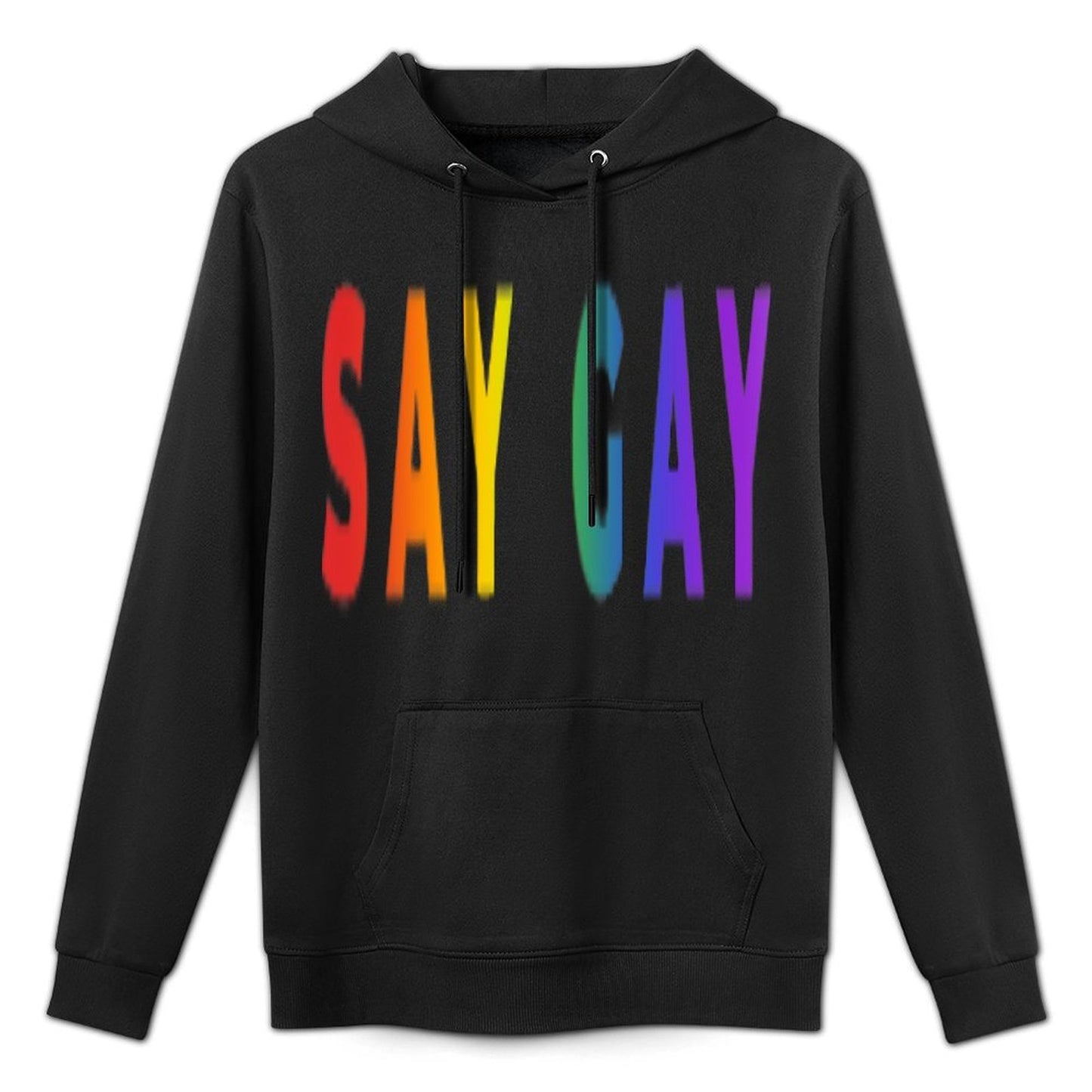 Small Say Gay Rainbow Subtle Pride Florida Equality LGBTQ Cotton-Polyester Blend Hoodie