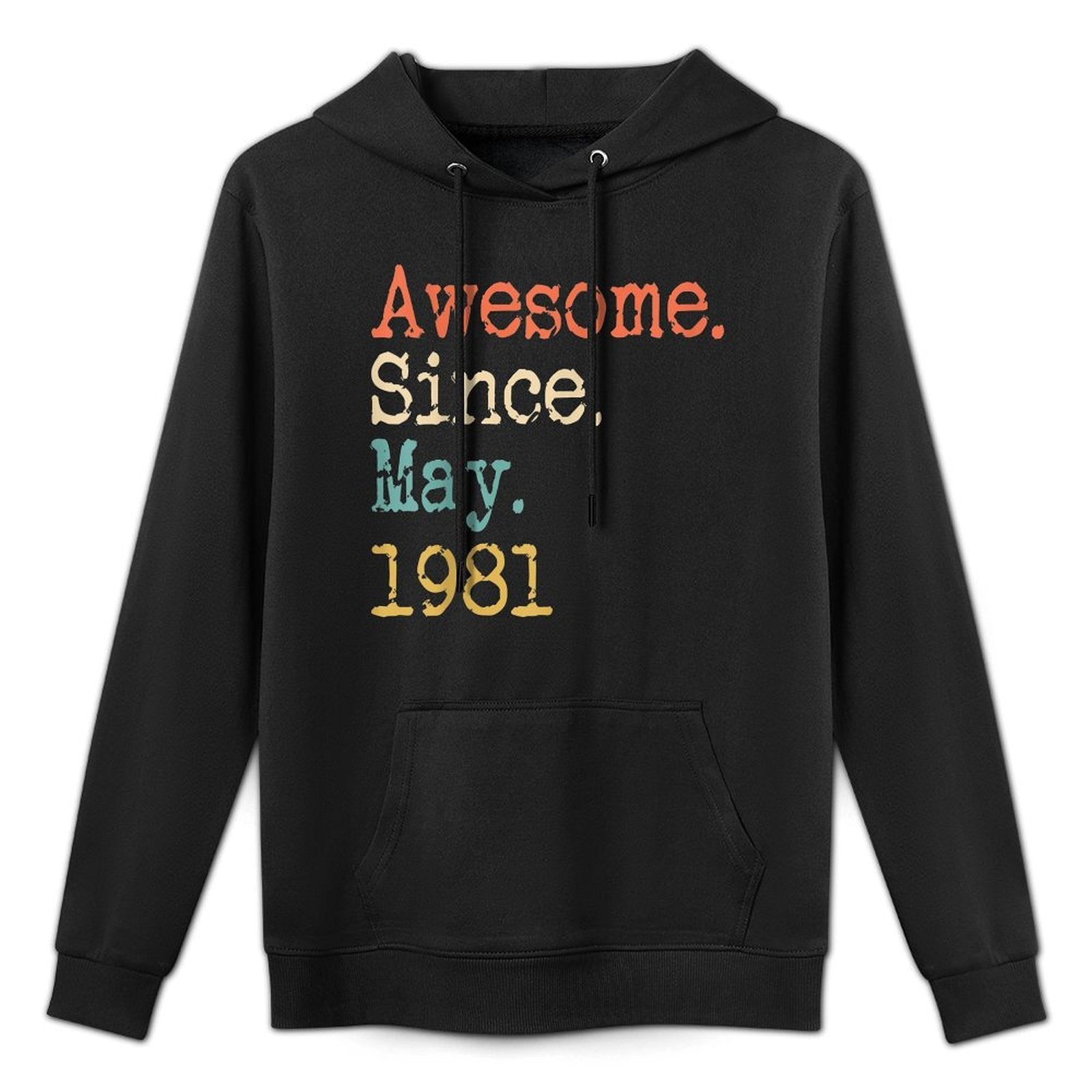Awesome Since May 1981 40th Birthday Gift Funny Cotton-Polyester Blend Hoodie
