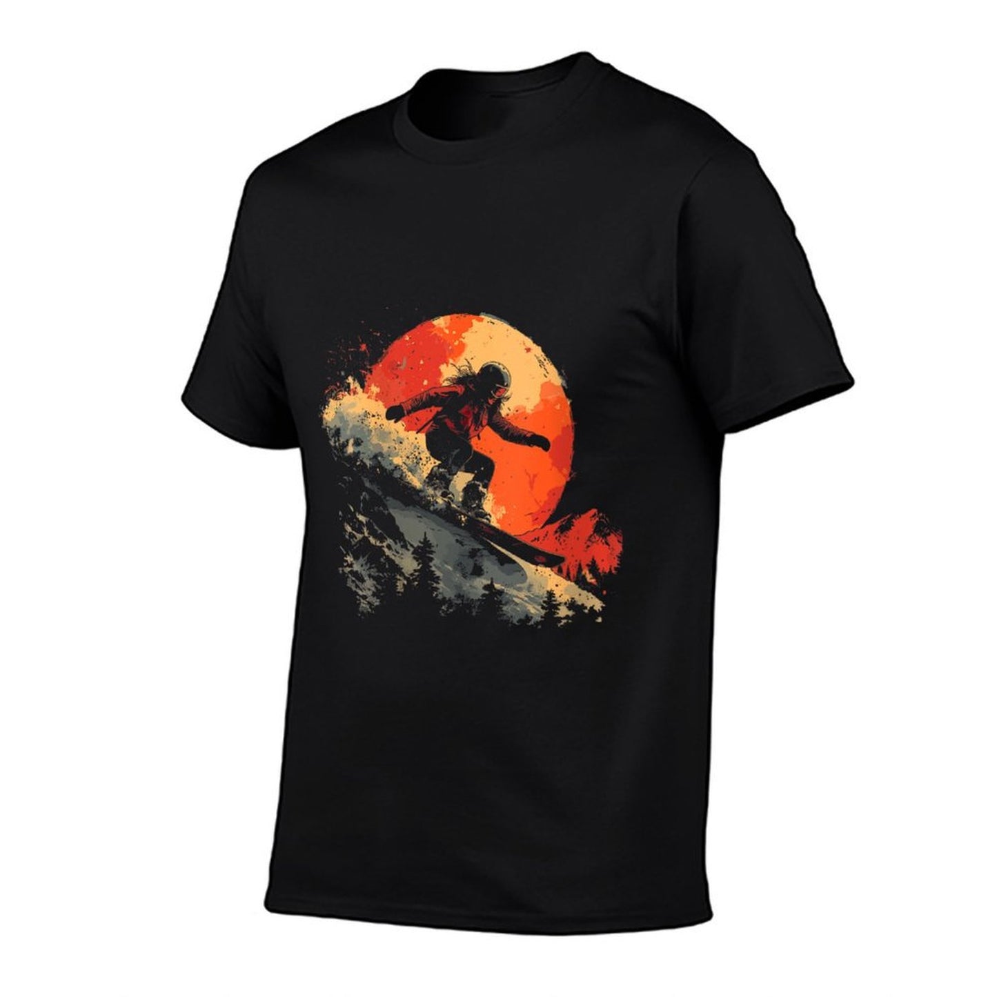 Womens 90s Snowboarding Girl Graphic Winter Sports Easy-care T-Shirt