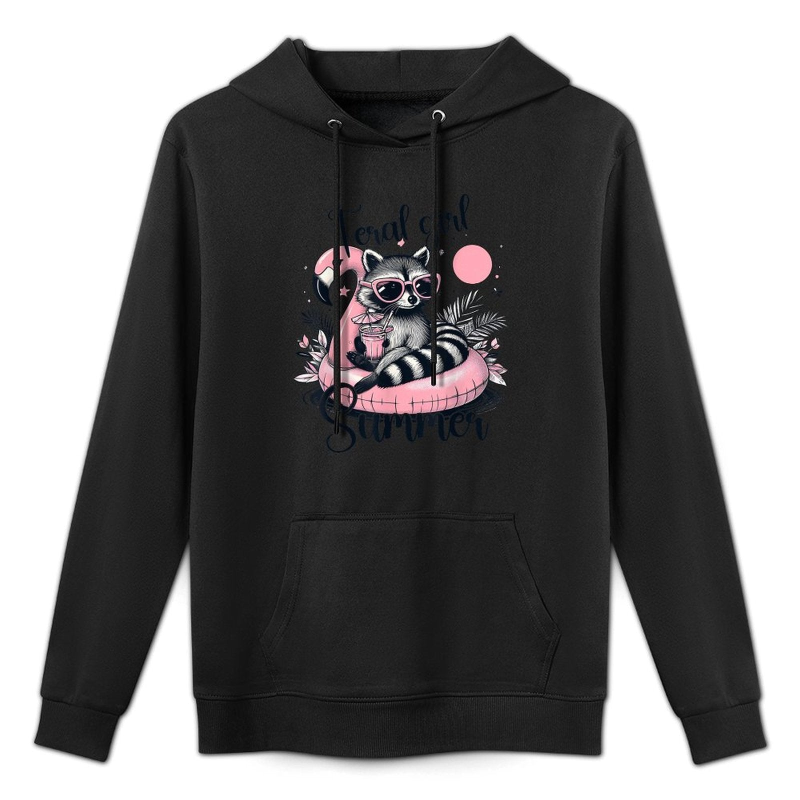 Feral Girl Funny Meme Raccoon Summer Vacation Hawaii Beach Moisture-Wicking Hoodie