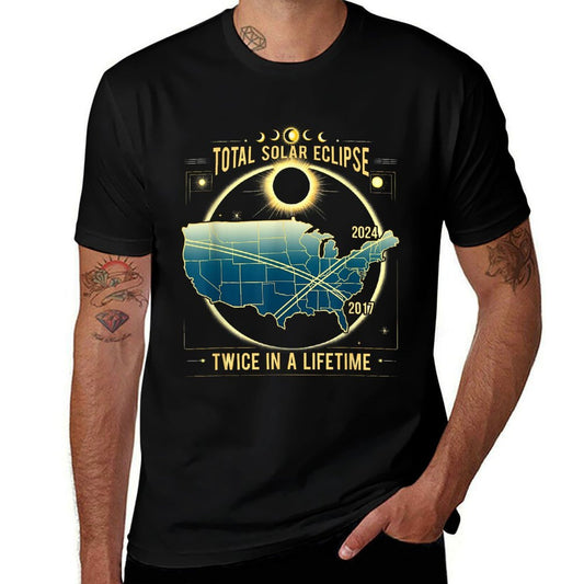 Total Solar Eclipse Twice in A Lifetime 2024 Gift  Versatile T-Shirt
