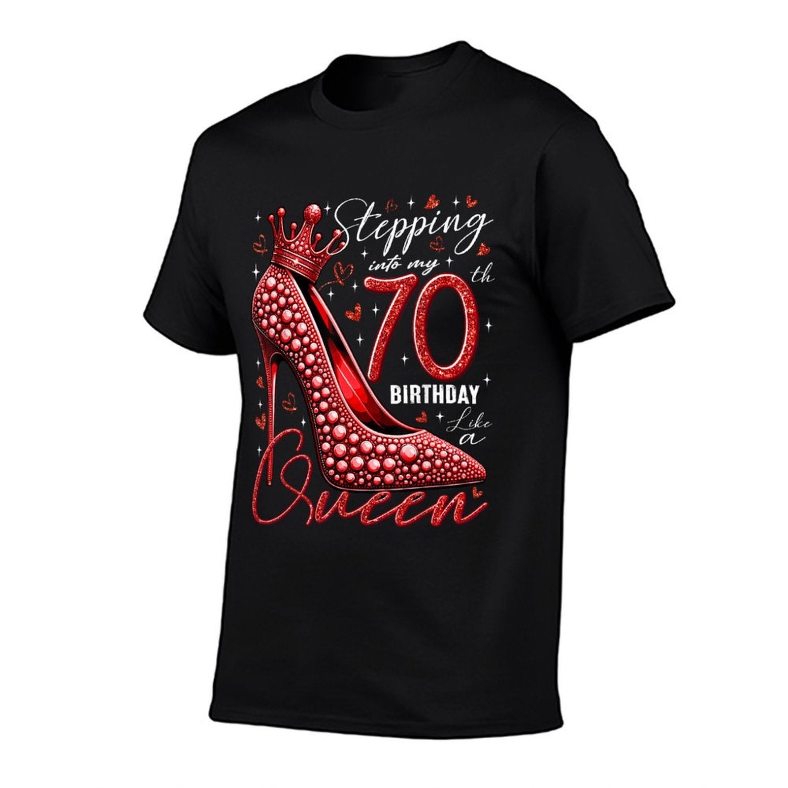 70 Year Old Gifts High Heels Stepping Into My 70th Birthday  Cotton T-Shirt