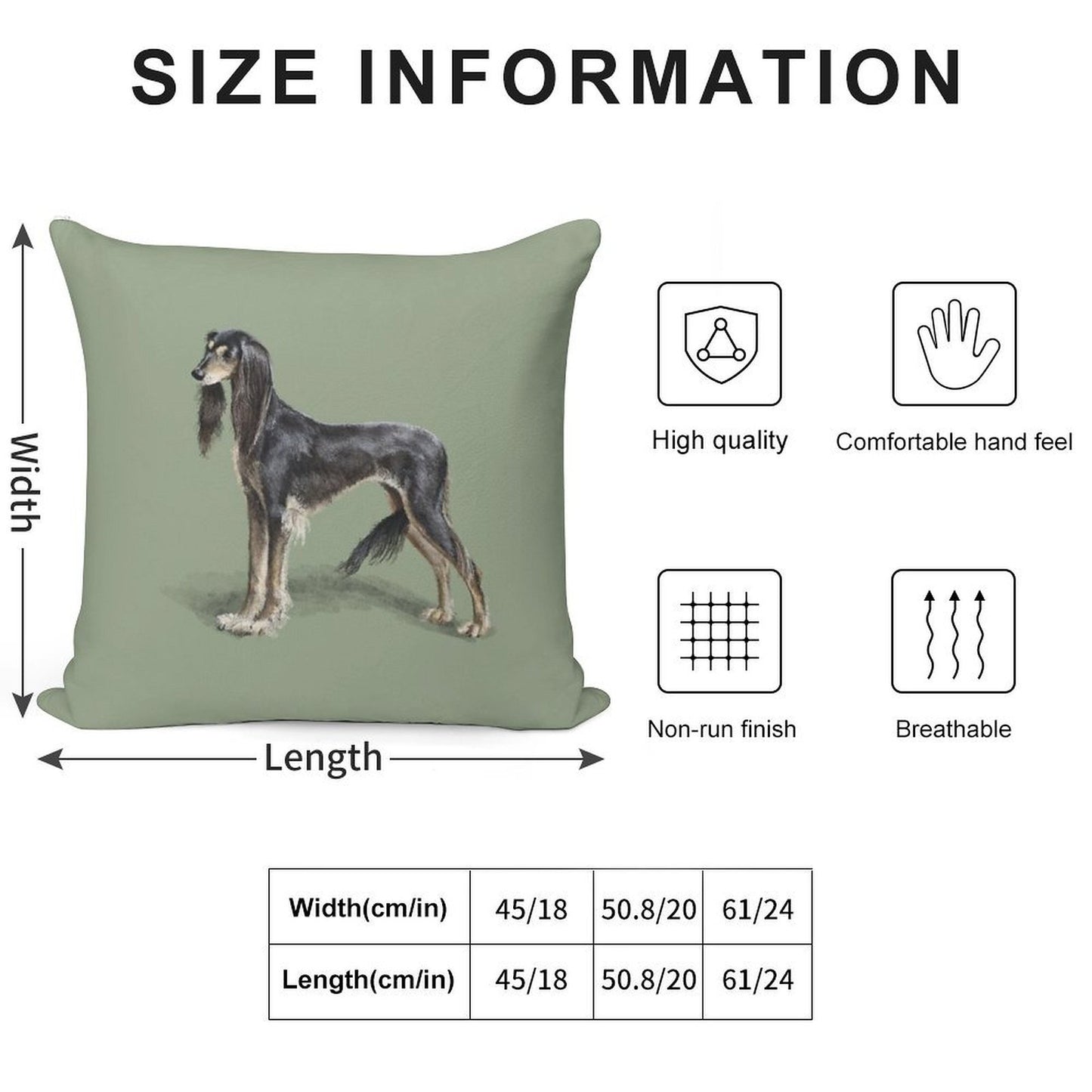 The Saluki Soft Skin-Friendly Throw Pillow