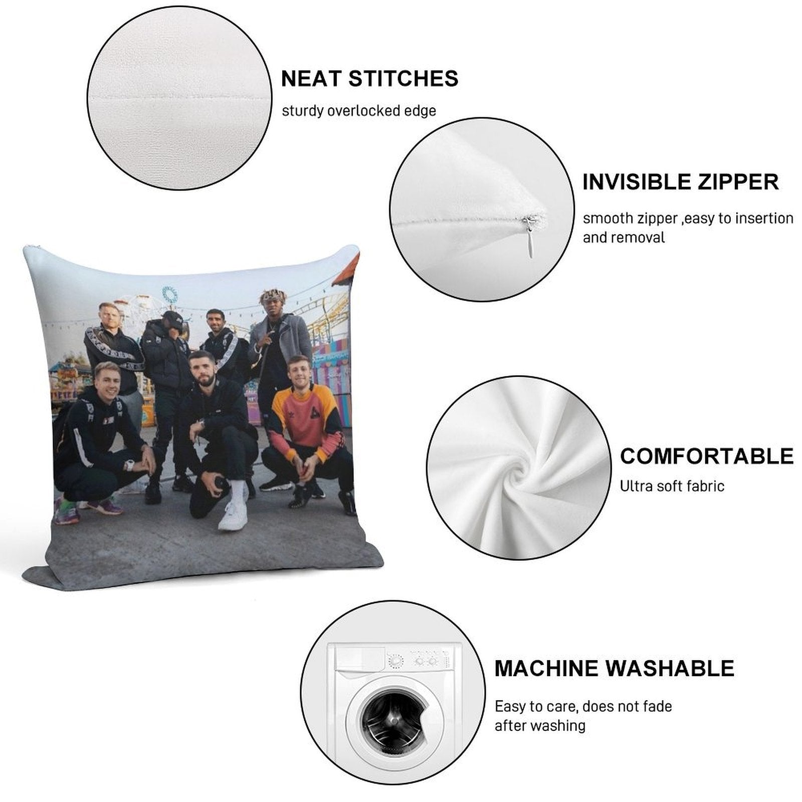 Sideman Soft Durable Construction Throw Pillow