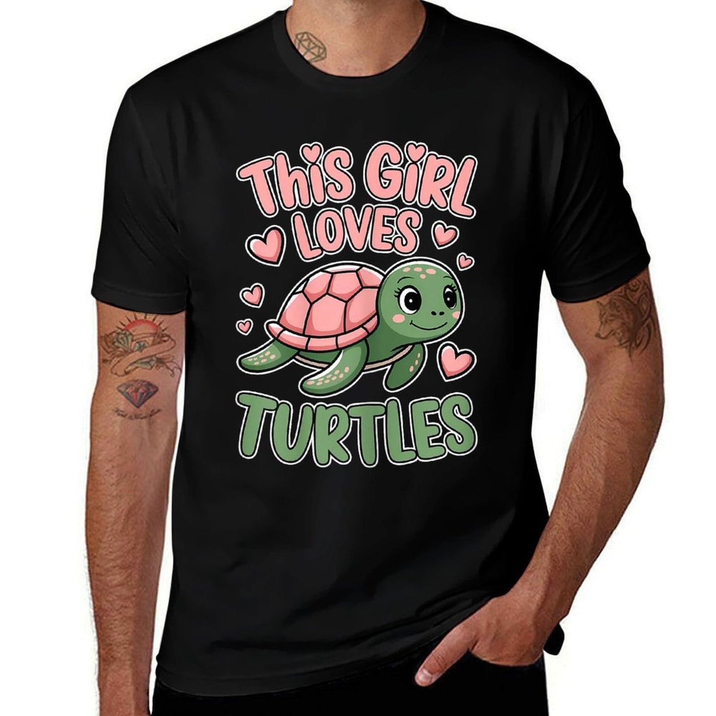 This Girl Loves Turtles Funny Sea Turtle  Summer-ready Fabric T-Shirt