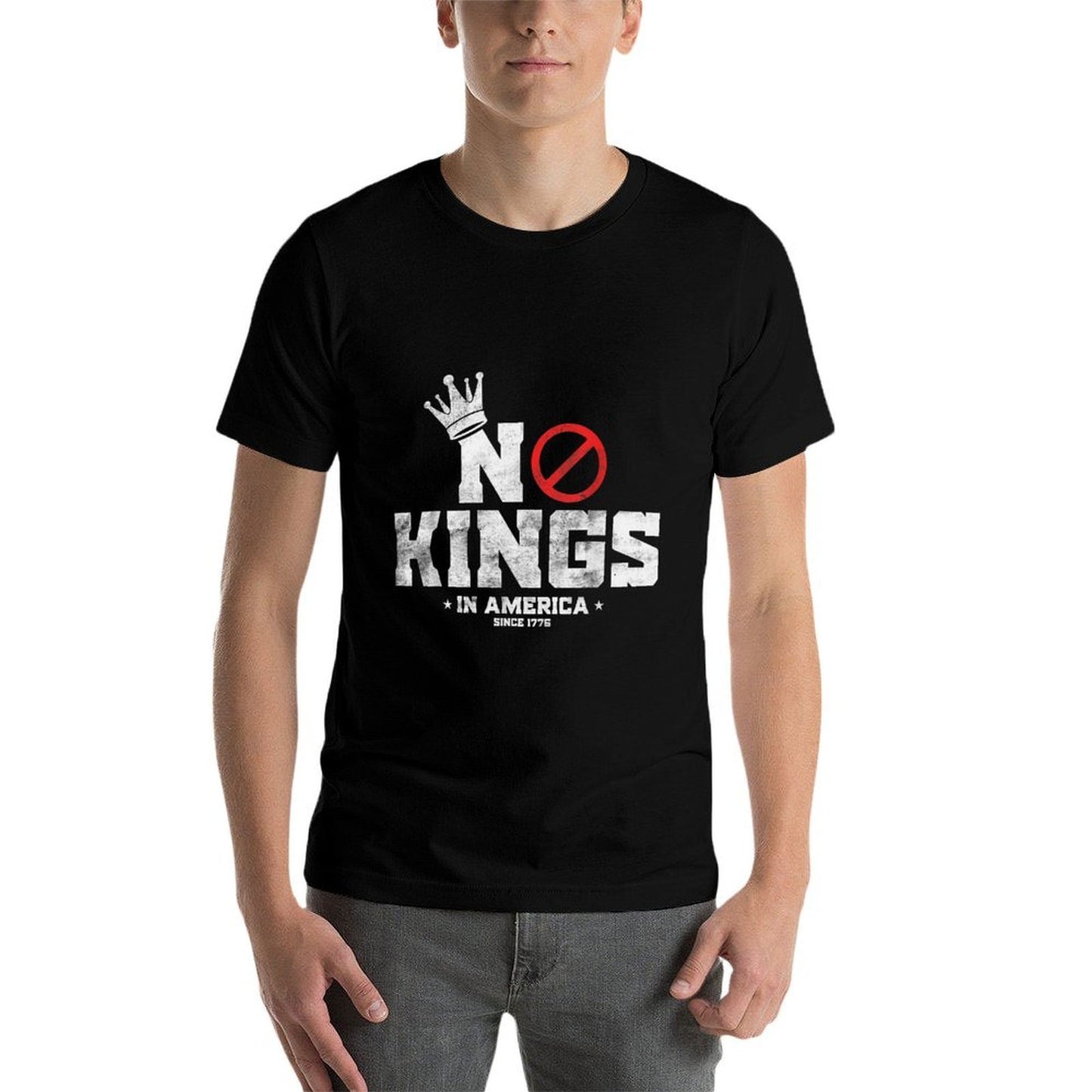 Vintage Patriotic No Kings In America Since 1776 Men Women Eco-friendly Material T-Shirt