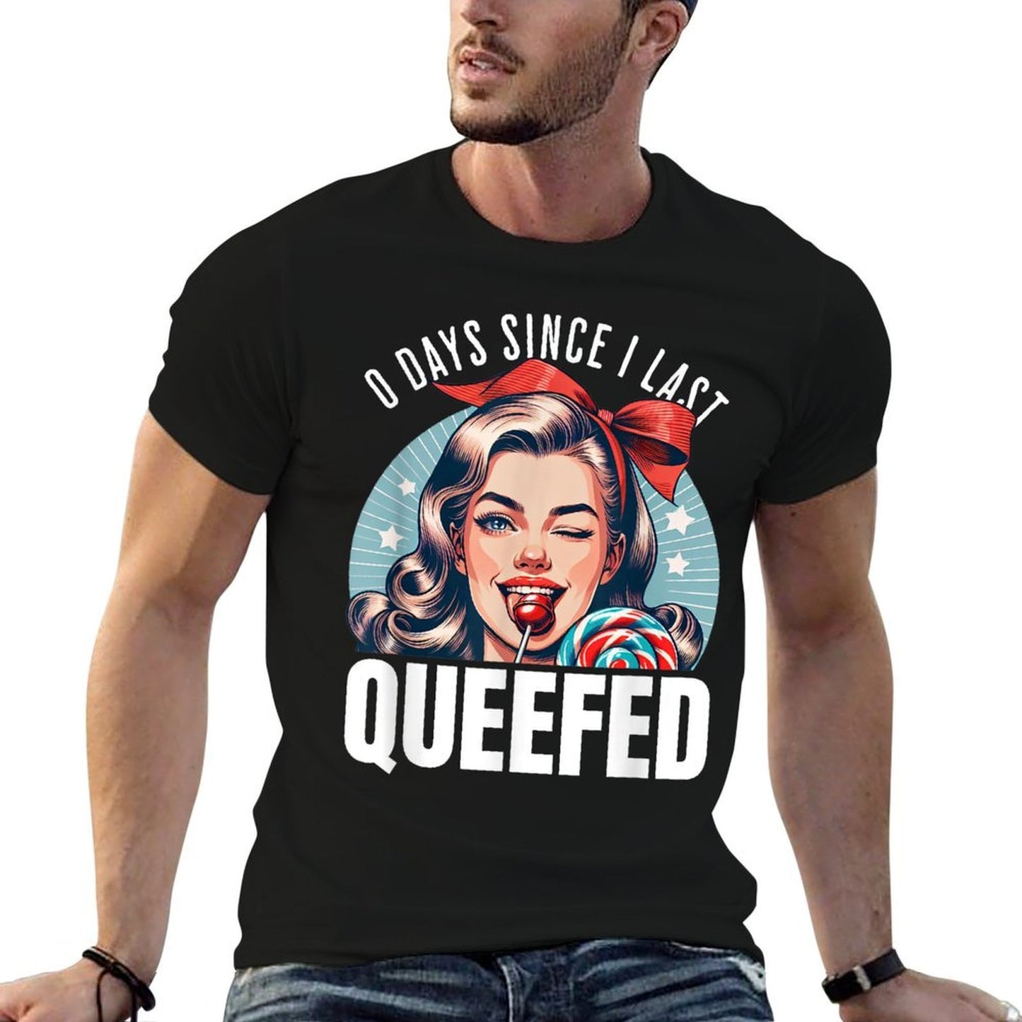 0 Days Since I Last Queefed Queefing Queef Embarrassing Ribbed Collar T-Shirt
