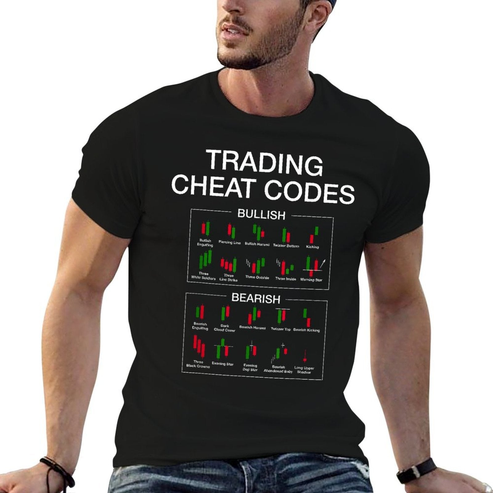 Trading Cheat Code Candlestick Pattern Funny Stock Trader  High-quality Stitching T-Shirt