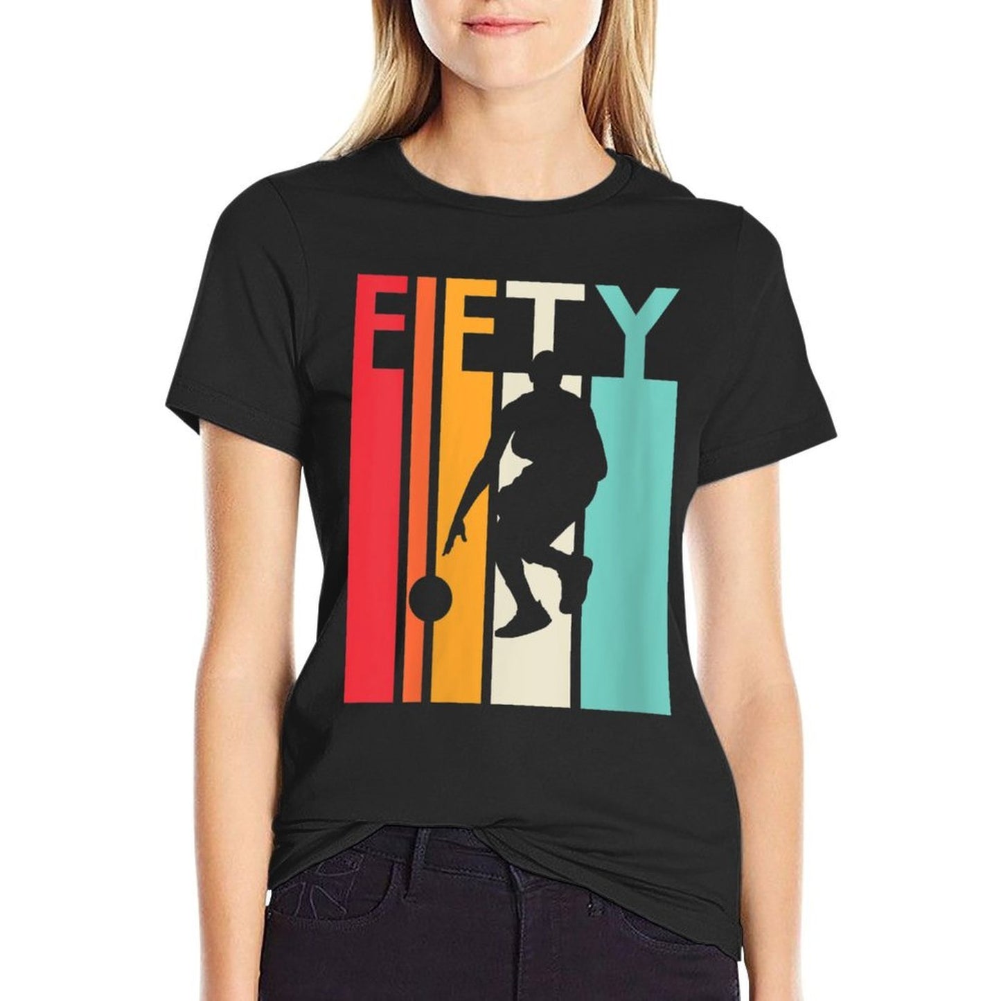 Womens 50th Birthday Gift Vintage Basketball for 50 Year Old Heathered Texture T-Shirt