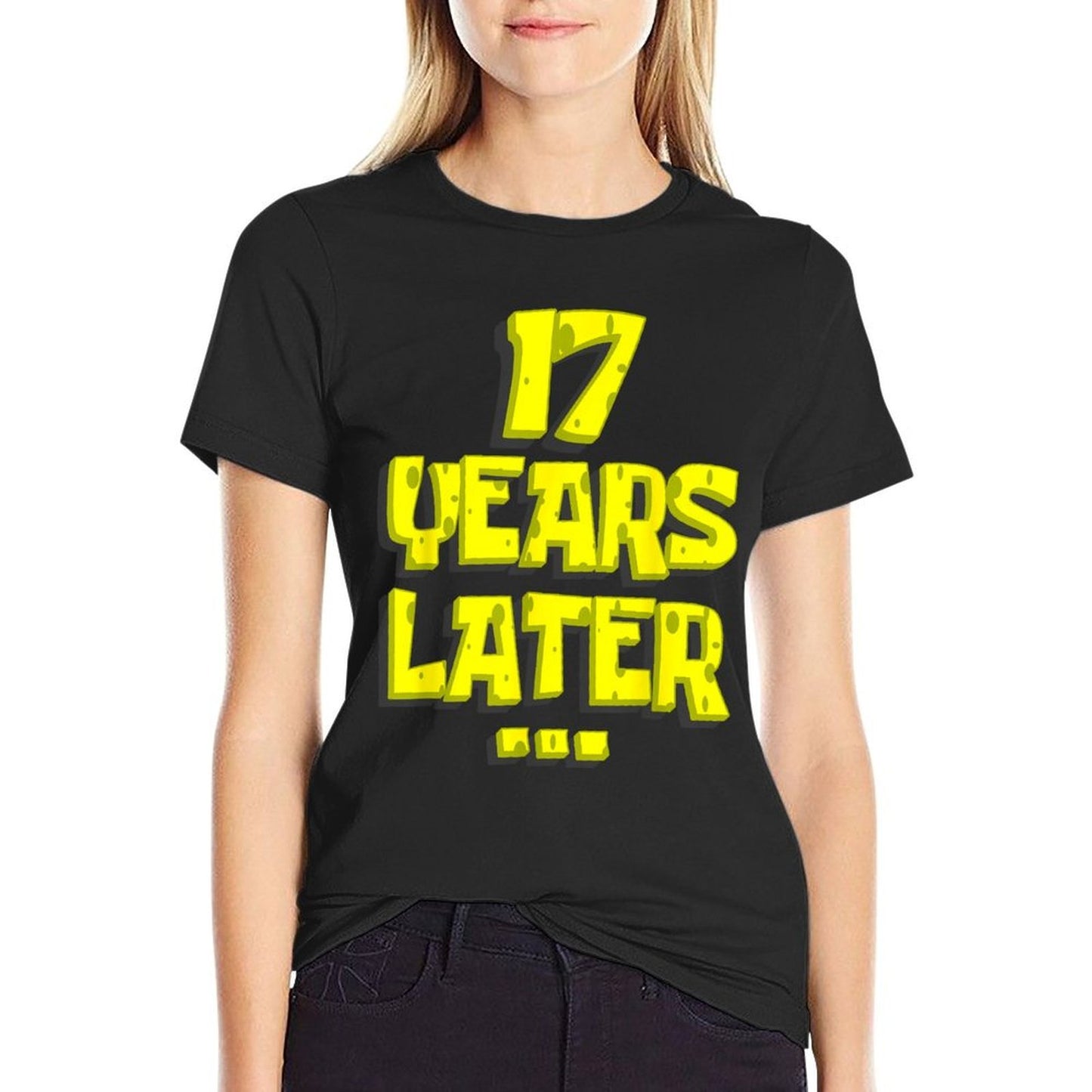 17 Years Later Funny 17th Birthday Present For Men Women Oversized Silhouette T-Shirt