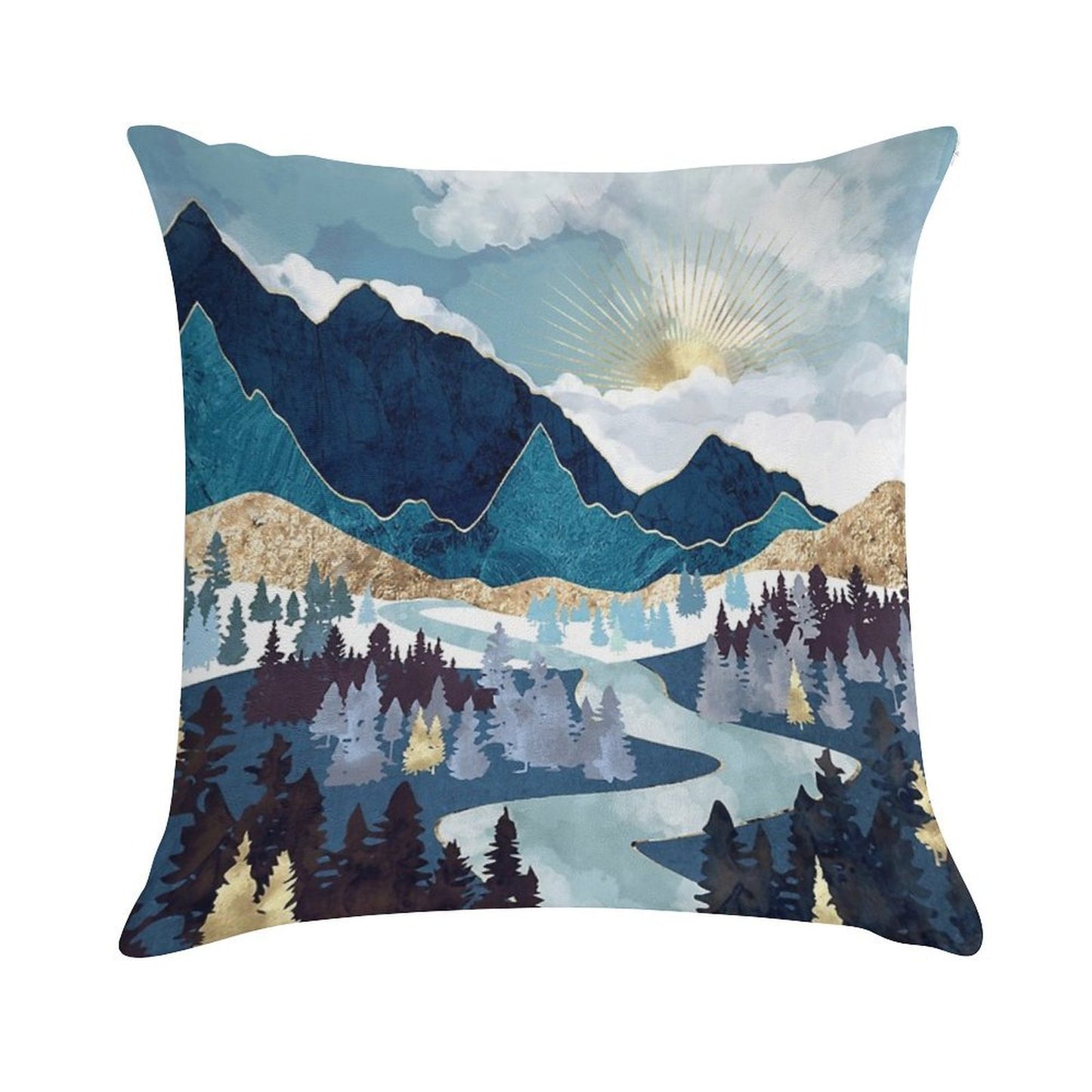 Valley Sunrise Soft Shrink-Resistant Throw Pillow