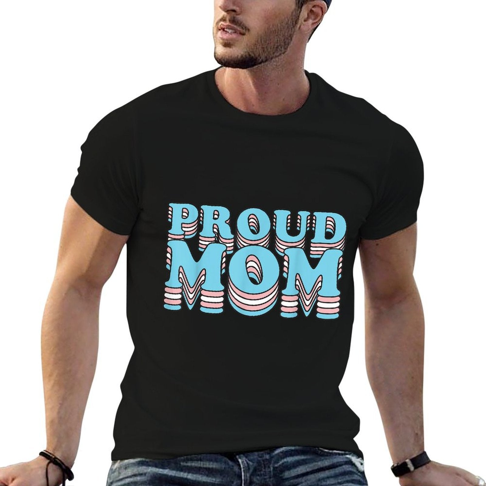 Transgender Pride Mother  Proud Trans Mom  Oversized Silhouette T-Shirt
