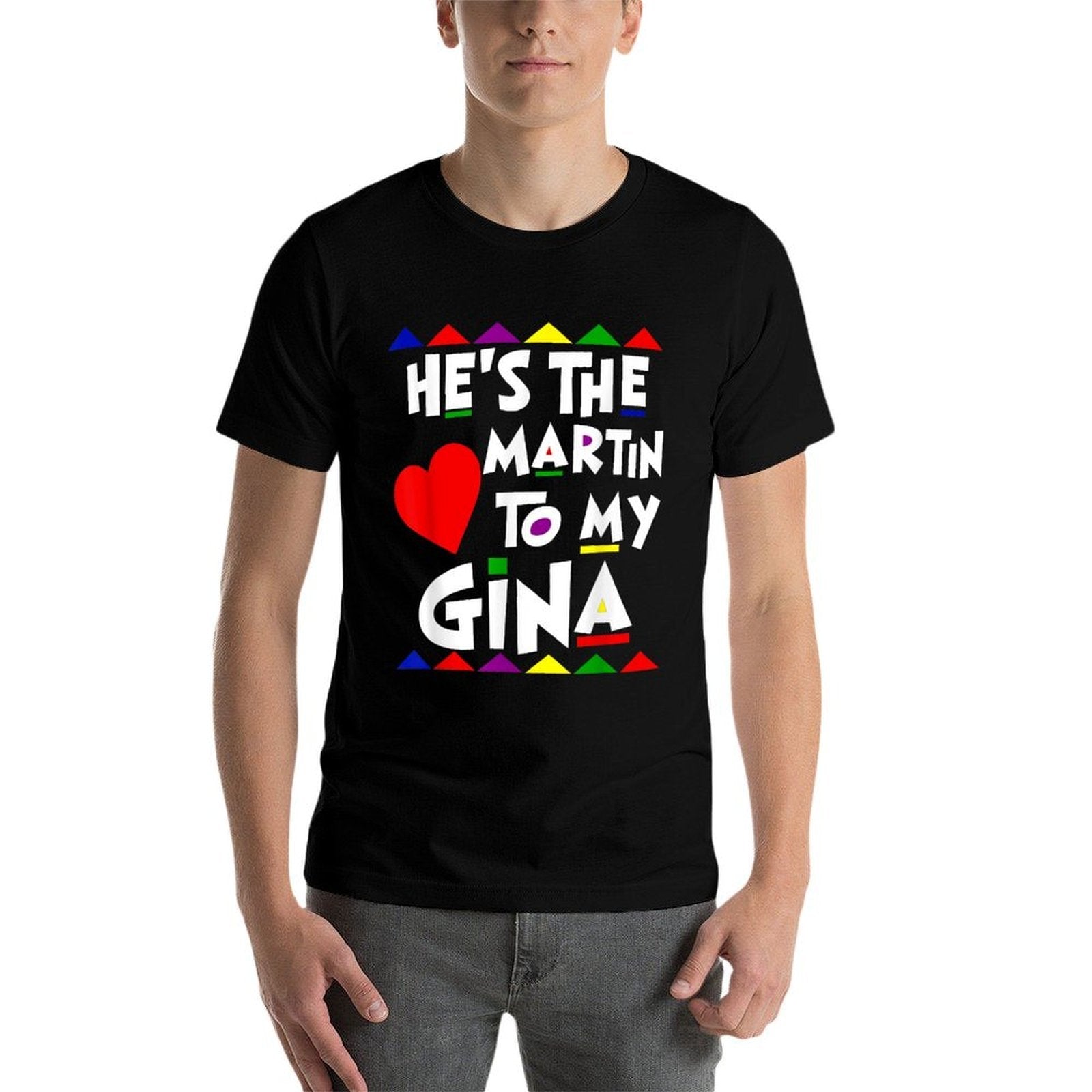 She Is The Gina To Martin Name Personalized Couple Matching  Moisture-wicking T-Shirt