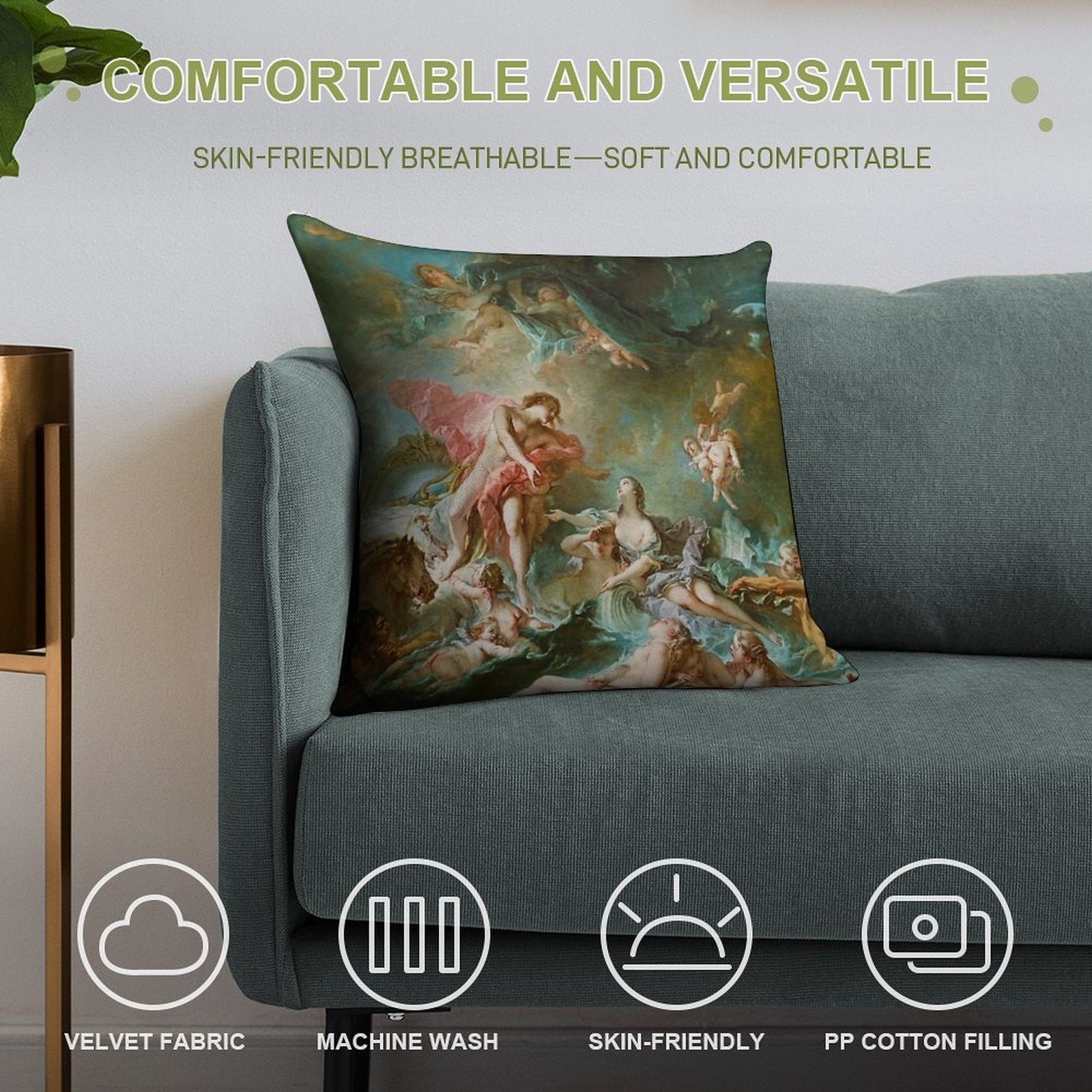 François Boucher The Setting of The Sun Soft Home Decor Throw Pillow