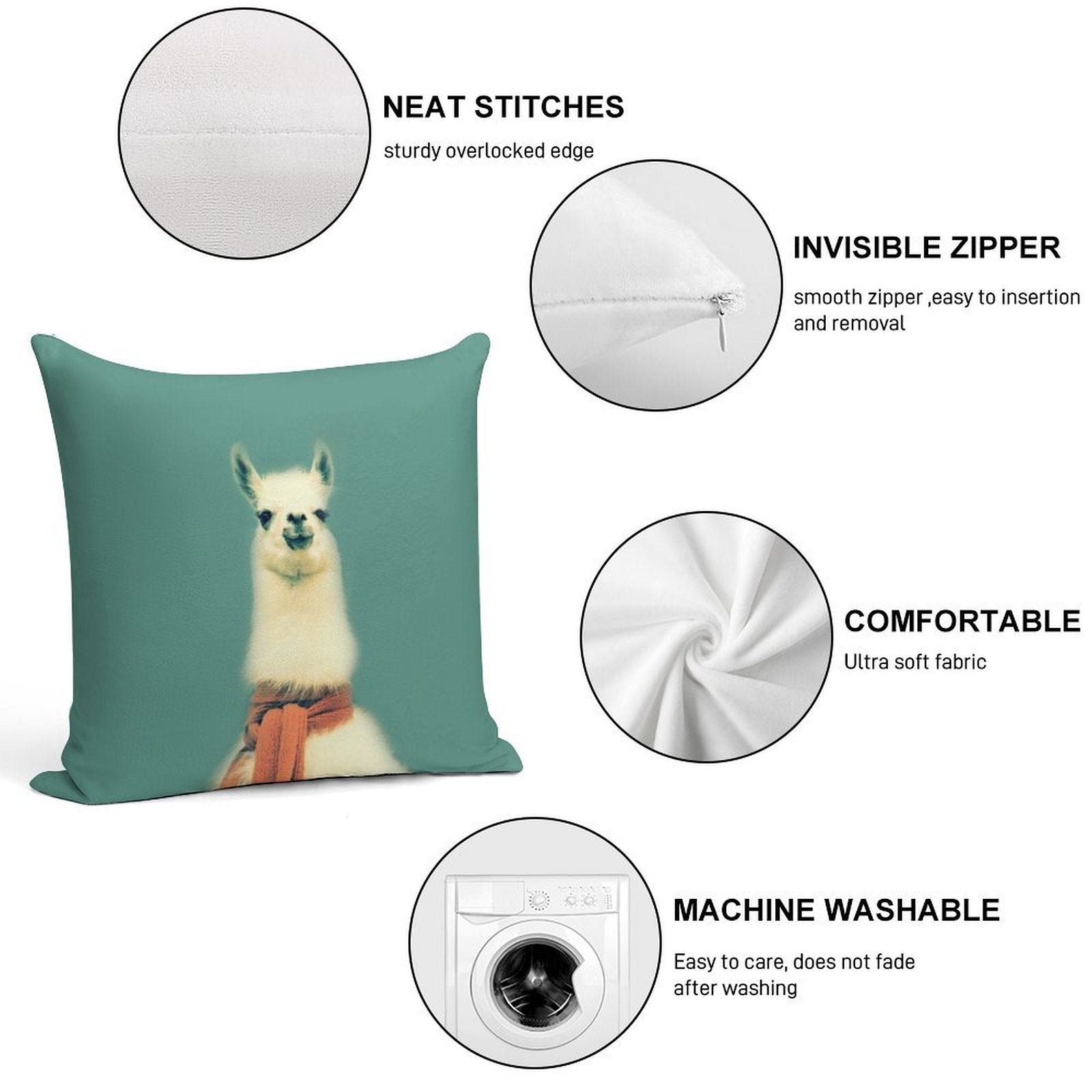 Llama Soft Style Accent Throw Pillow