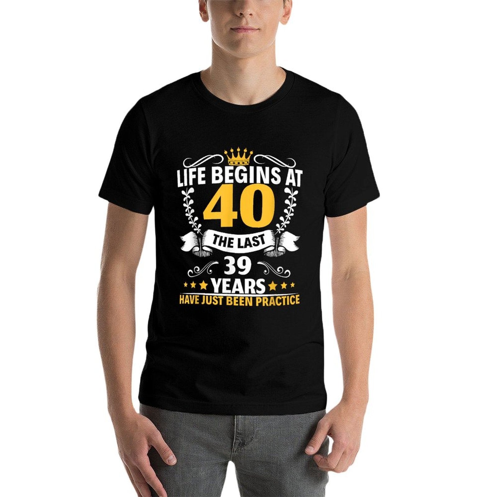 40th Birthday Man Woman Life Begins at 40  Classic T-Shirt
