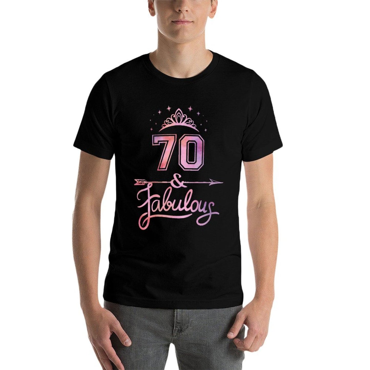 Womens Women 70 Years Old And Fabulous Happy 70th Birthday Graphic-printed T-Shirt