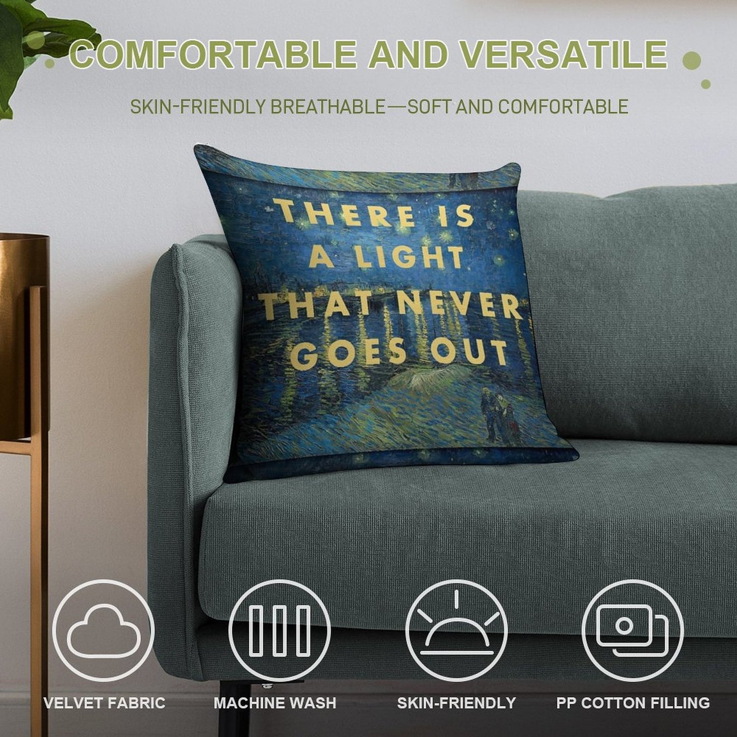 There Is A Light That Never Goes Out The Smiths Van Gogh Soft Shrink-Resistant Throw Pillow