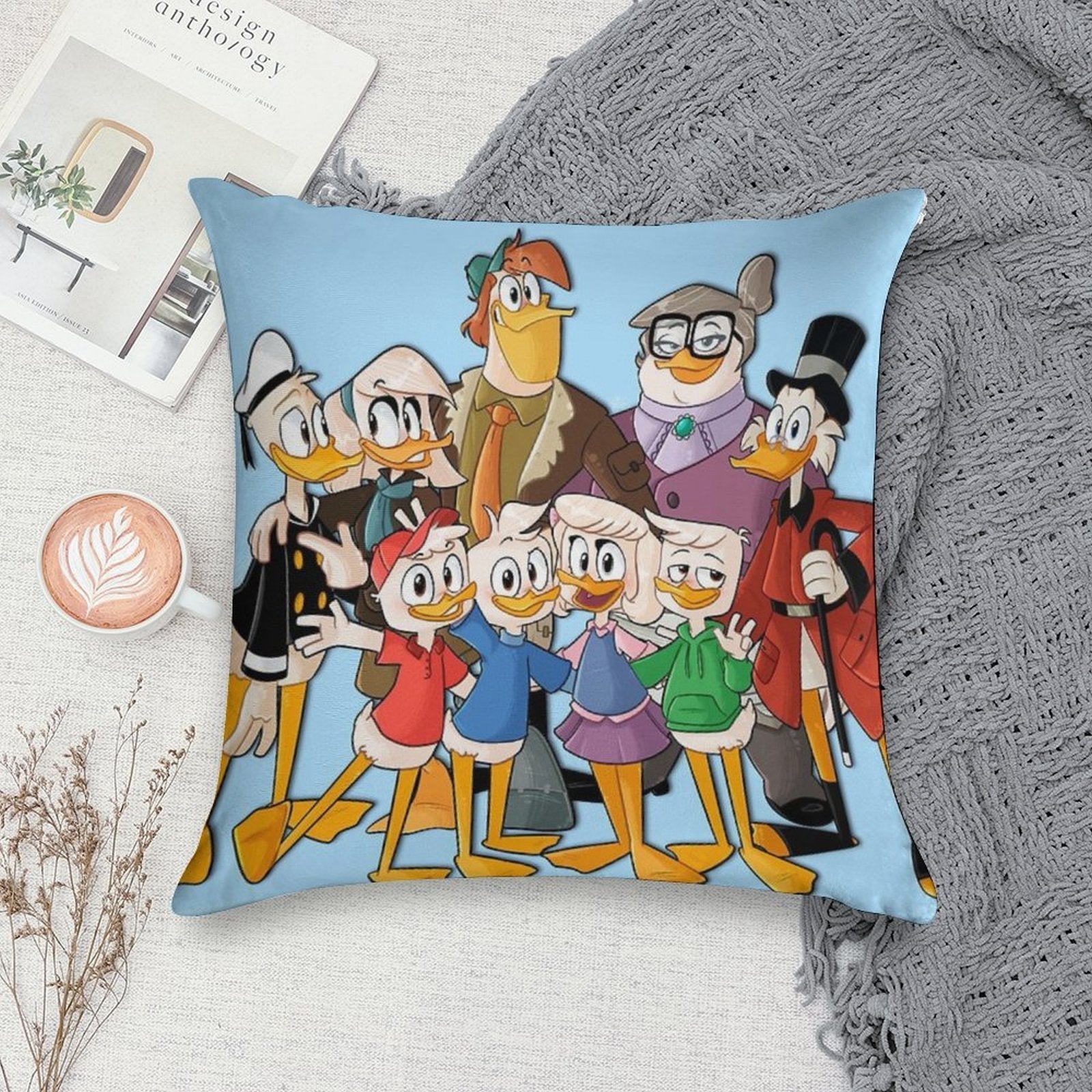 Clan McDuck Soft Hidden Zipper Throw Pillow
