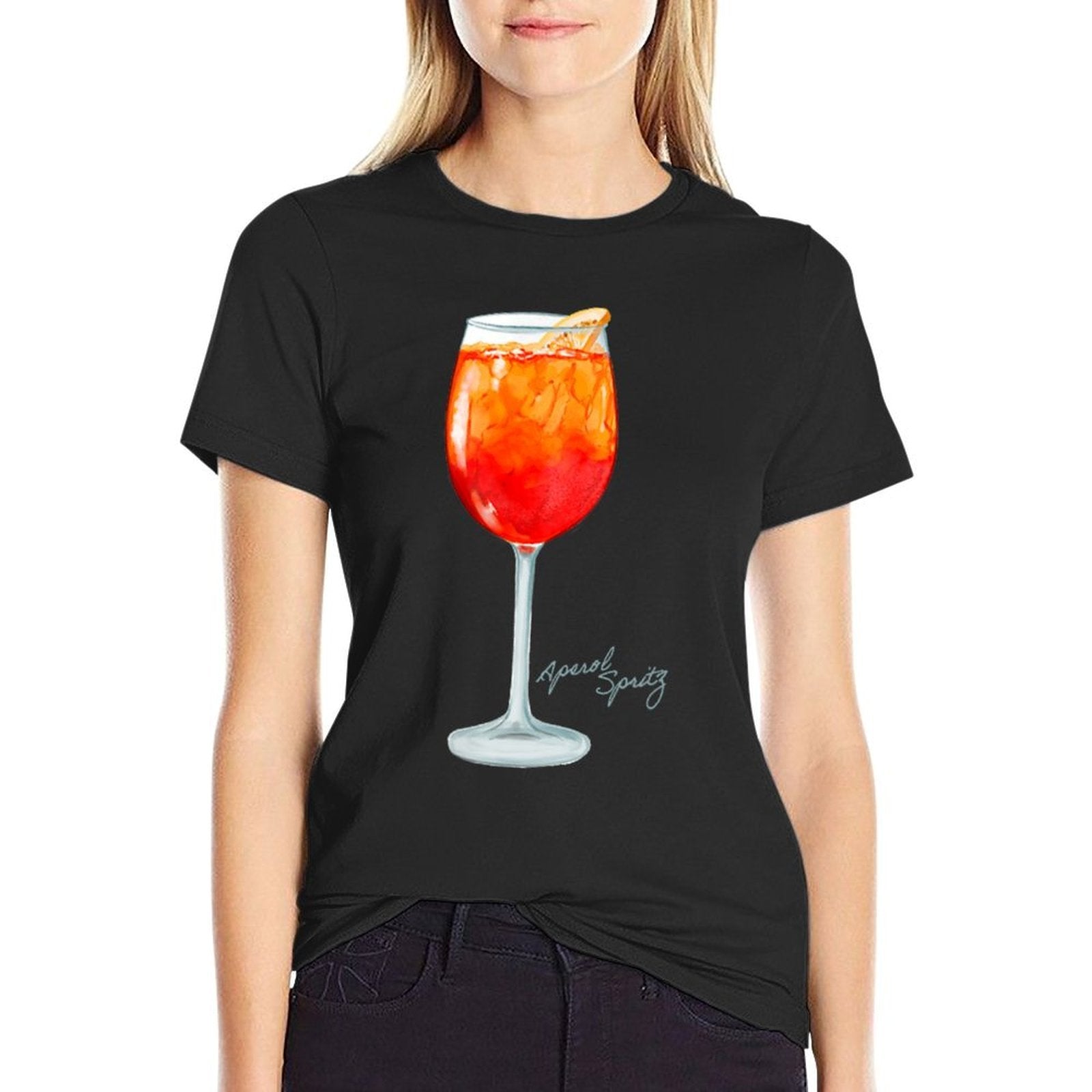 Aperol Spritz Italian Cocktail Elegant Portrait Vintage  Durable T-Shirt