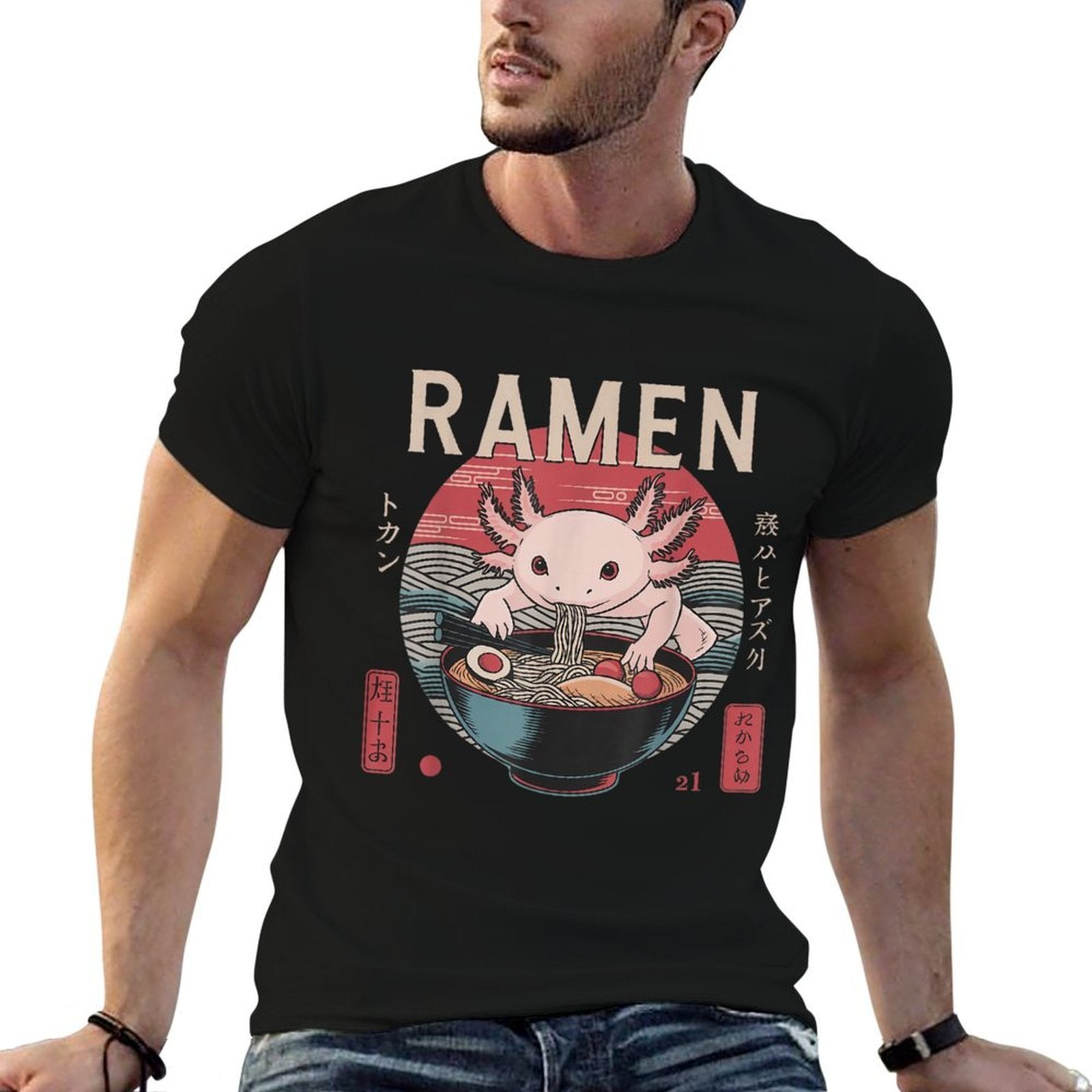 Anime Axolotl Manga Kawaii Otaku Neko Japanese Ramen Axolotl  Odor-resistant T-Shirt