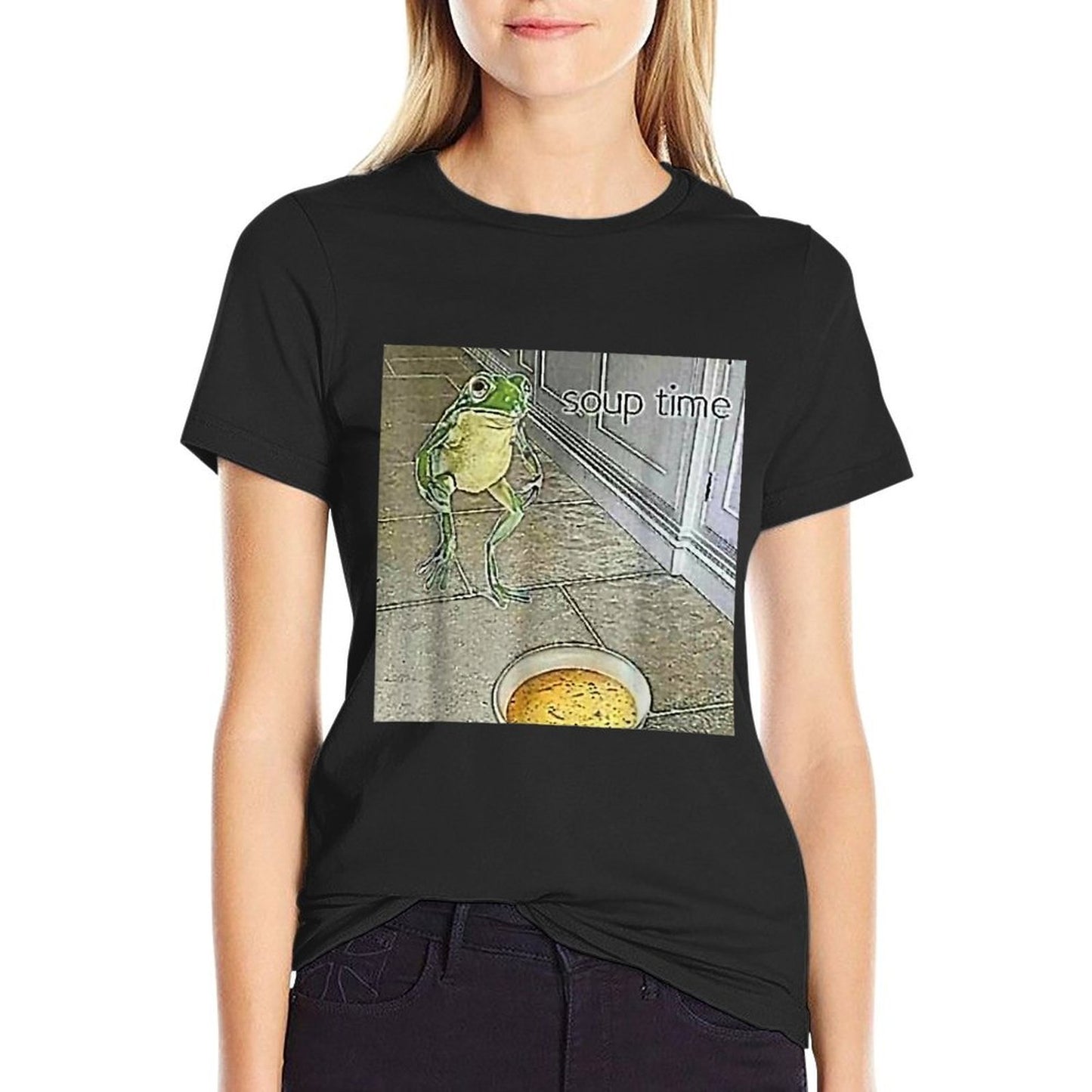 Soup Time Frog Weird Funny Oddly Specific Dank Meme Breathable T-Shirt