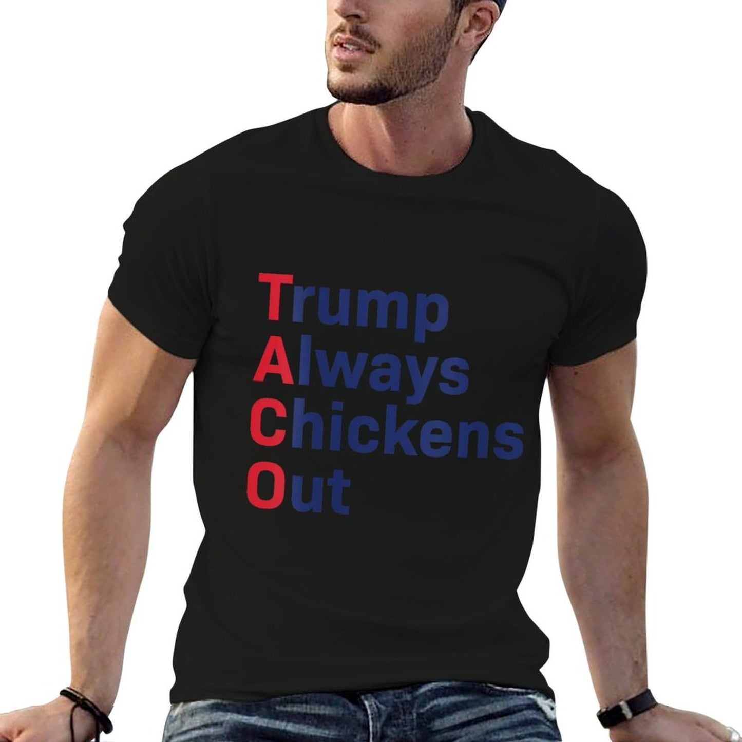 Womens Funny Taco Trump Always Chickens Out Fade-proof Color T-Shirt
