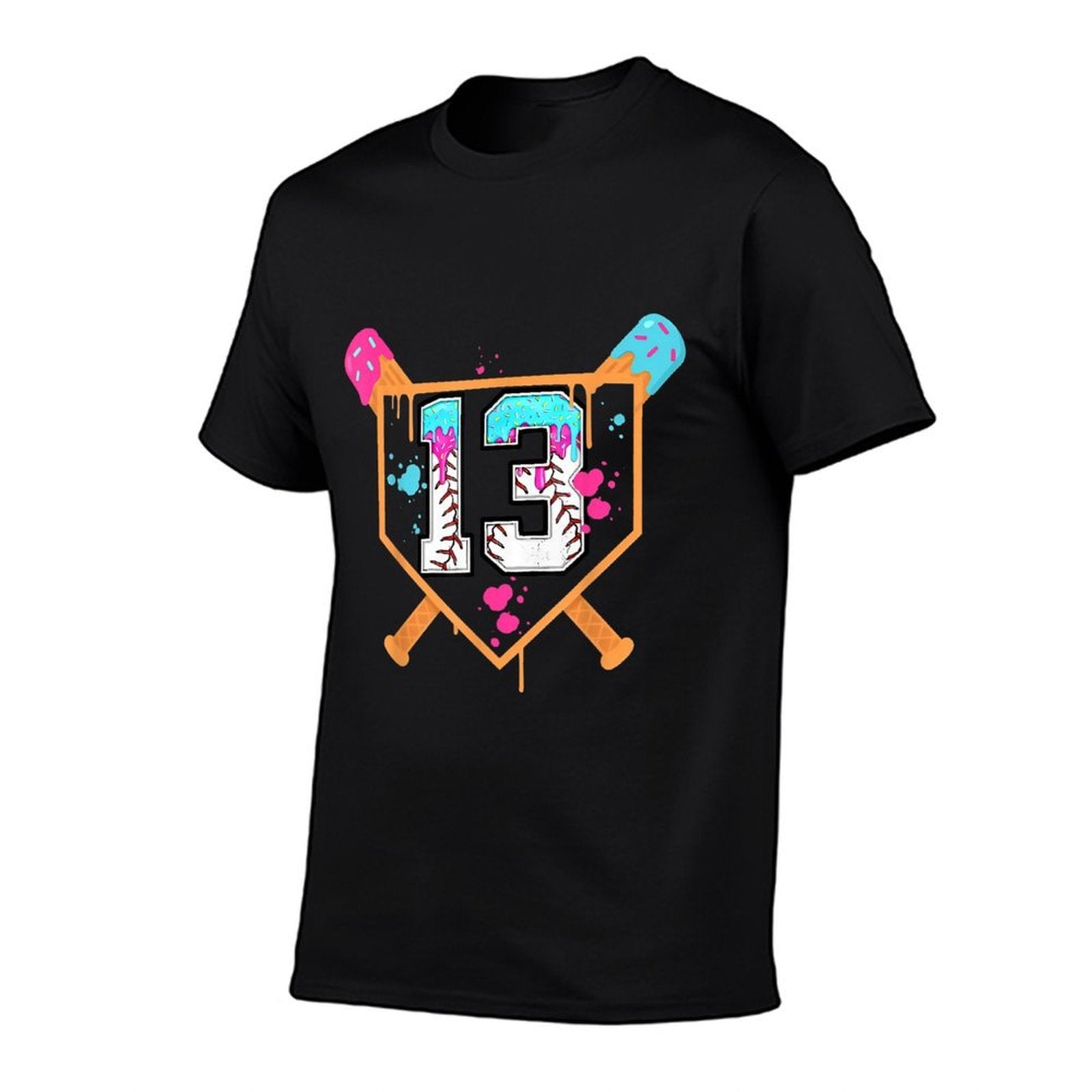 Baseball 13th Birthday Ice Cream Drip 13 Years Old Bday Boy  Relaxed-fit T-Shirt