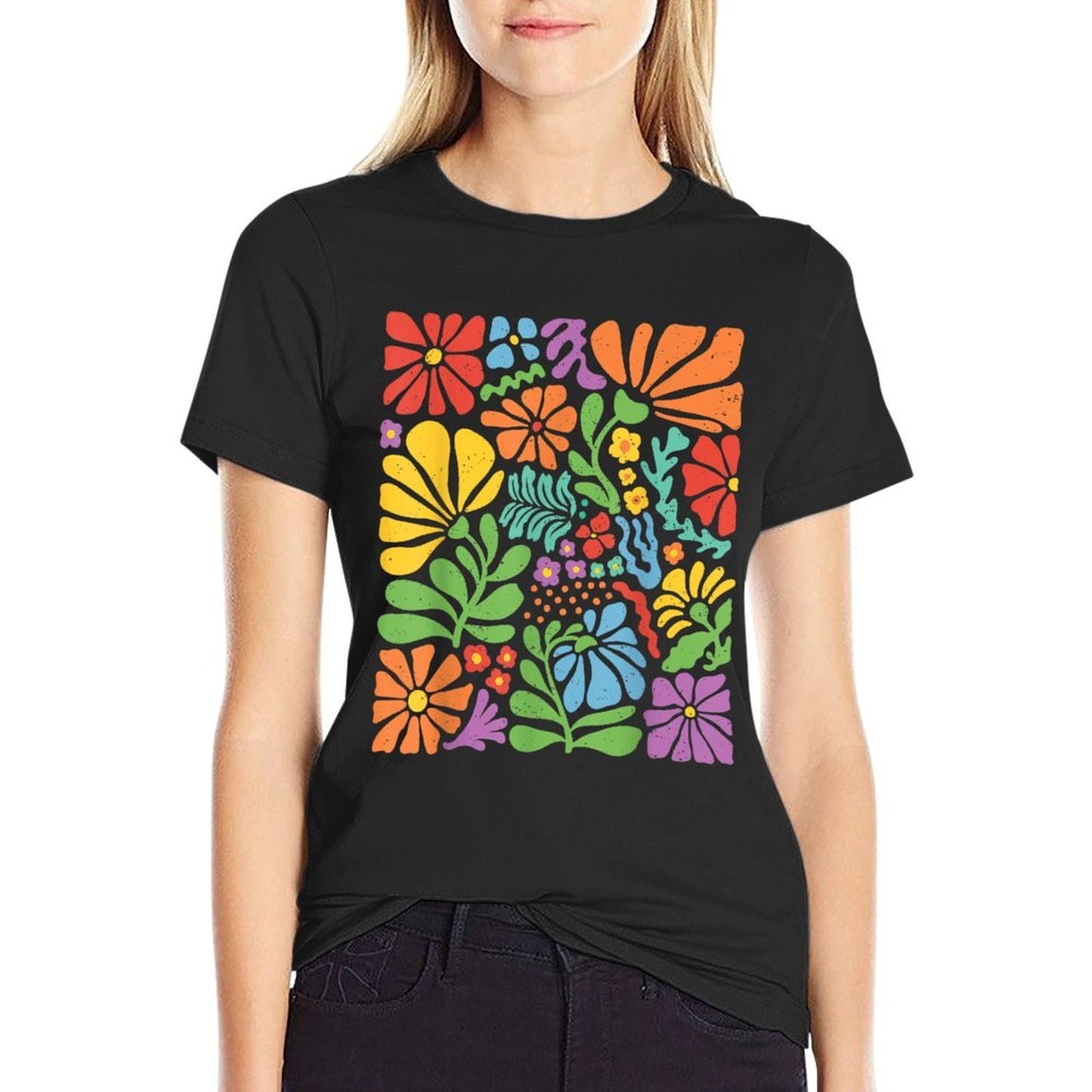 Subtle Wildflowers LGBTQ Month Rainbow Summer Boho Gay Pride Eco-friendly Material T-Shirt