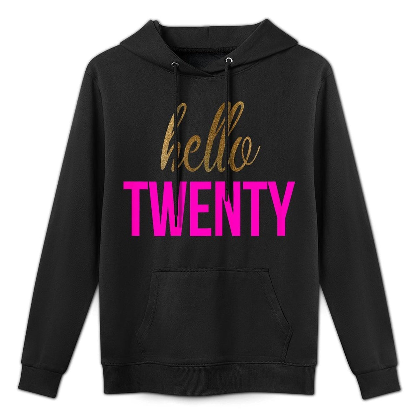 Womens Hello Twenty 20th Birthday Customizable Surface Hoodie