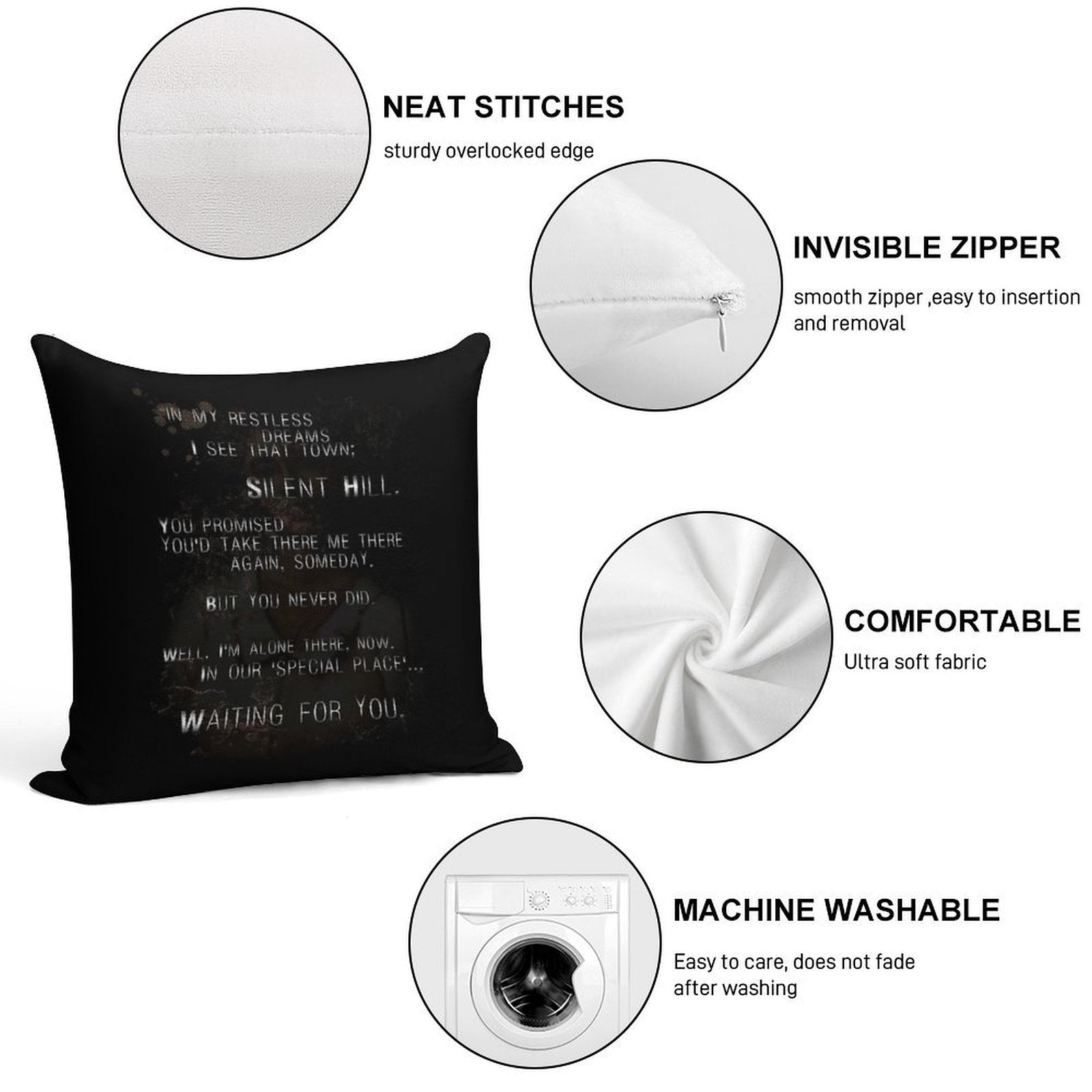 Silent Hill - Mary's Letter Soft Anti-Pilling Throw Pillow