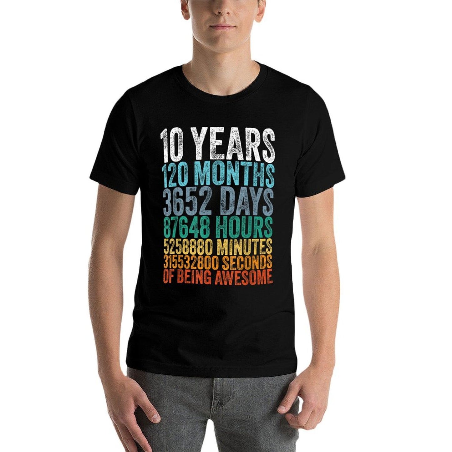 10 Year Old BDay Decorations Son Boy 10yr 10th Birthday Cotton T-Shirt