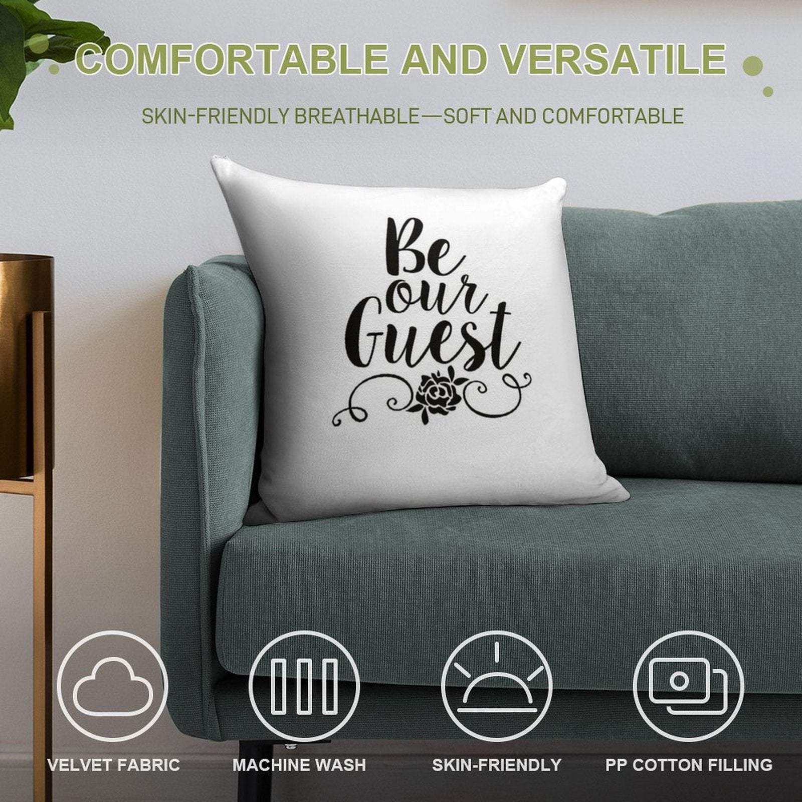 Be Our Guest Soft Warmth Comfort Throw Pillow