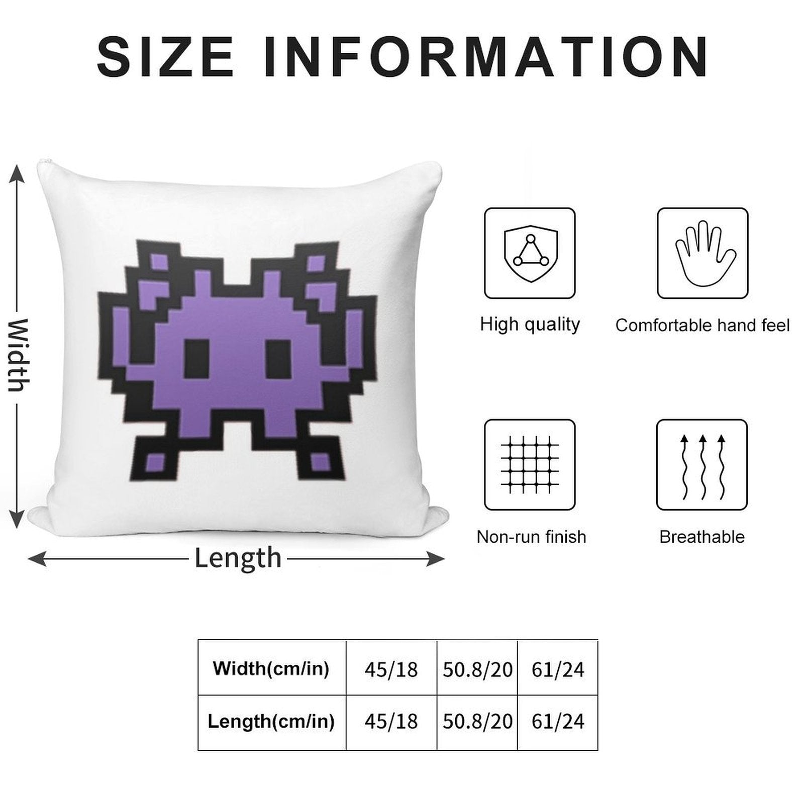 Alien Monster Emoji Soft Durable Construction Throw Pillow